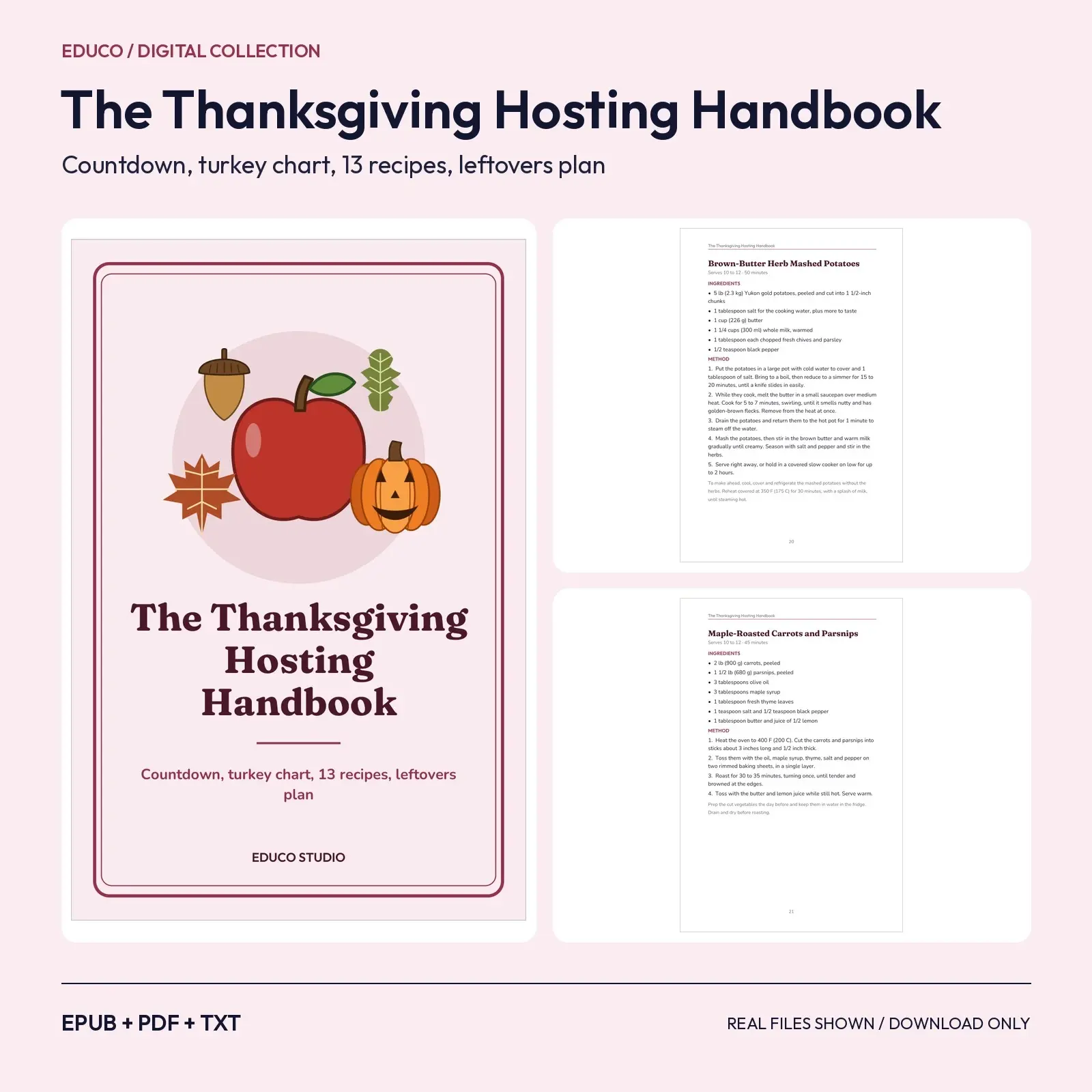 The Thanksgiving Hosting Handbook: Countdown, 13 Recipes and Leftovers Plan preview