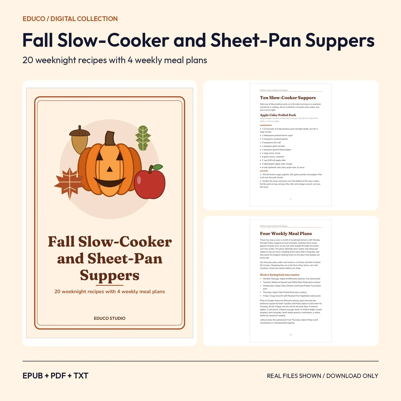 Fall Slow-Cooker and Sheet-Pan Suppers: 20 Recipes and 4 Meal Plans preview