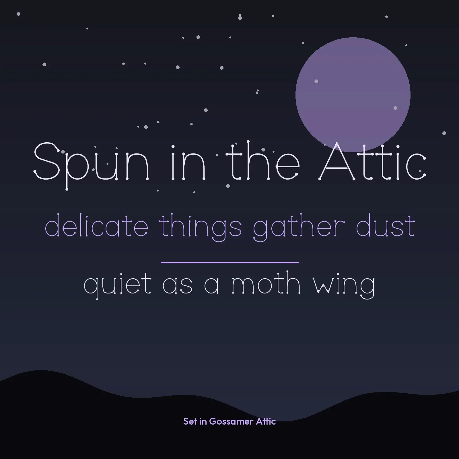 Gossamer Attic Cobweb Hairline Font – TTF, OTF, WOFF, WOFF2 + Specimen PDF, preview 3 of 3