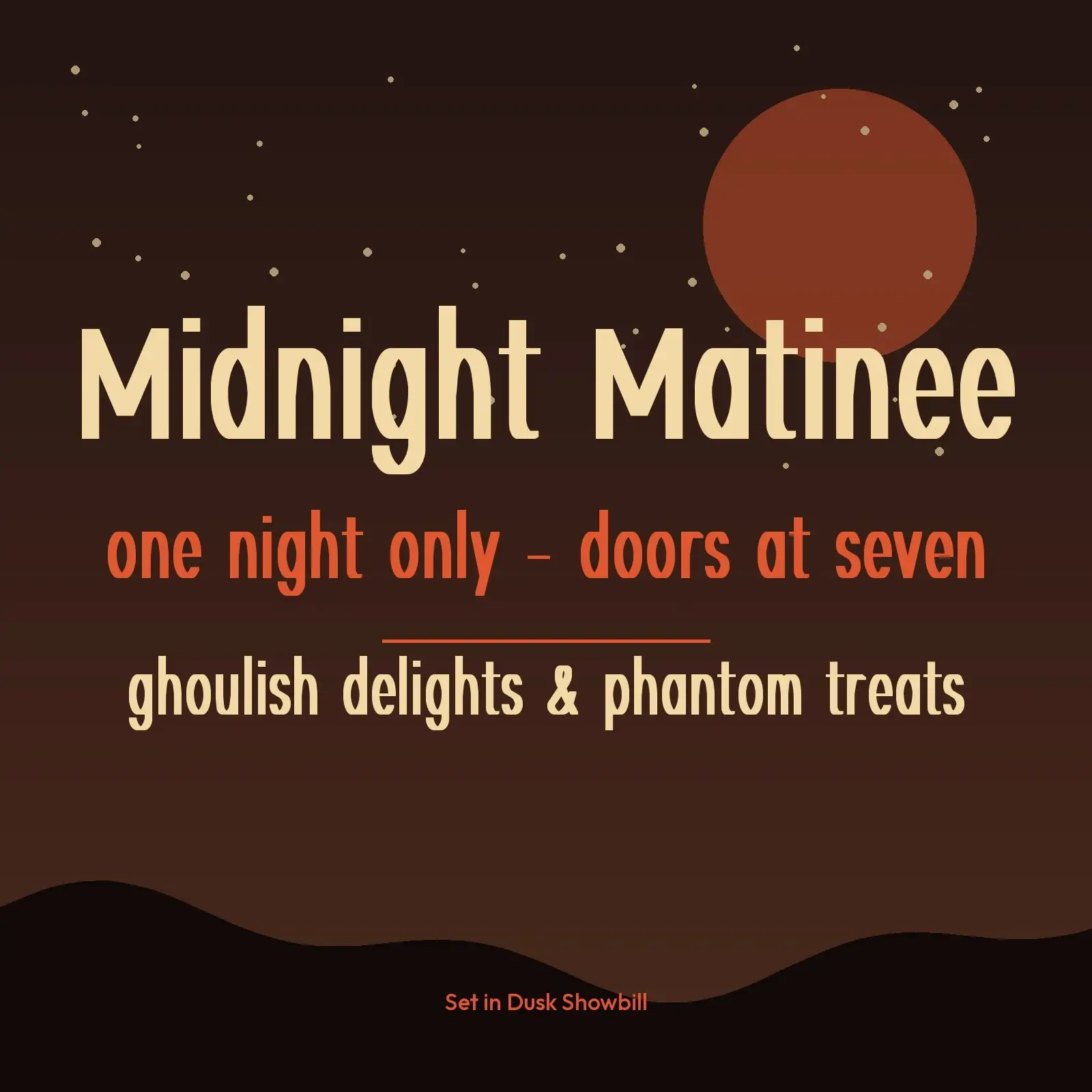 Dusk Showbill Vintage Showbill Condensed Font – TTF, OTF, WOFF, WOFF2 + Specimen PDF, preview 3 of 3