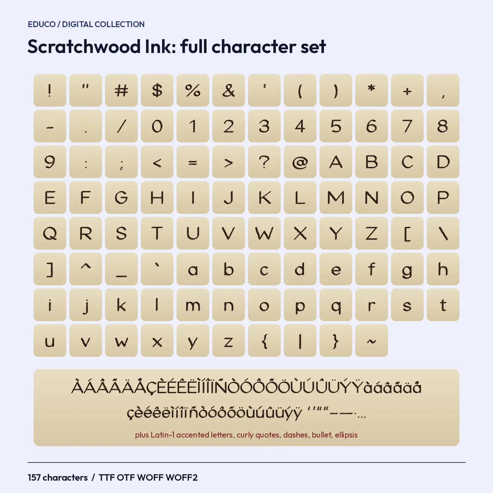 Scratchwood Ink Scratchy Ink Dip-Pen Font – TTF, OTF, WOFF, WOFF2 + Specimen PDF, preview 2 of 3