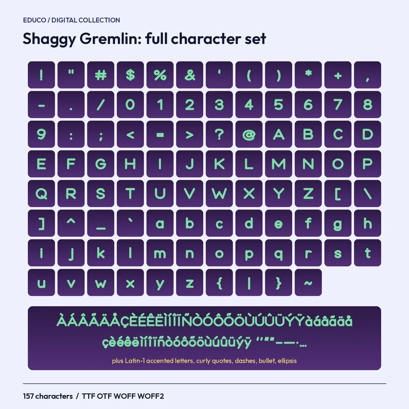 Shaggy Gremlin Furry Monster Fuzz Font – TTF, OTF, WOFF, WOFF2 + Specimen PDF, preview 2 of 3