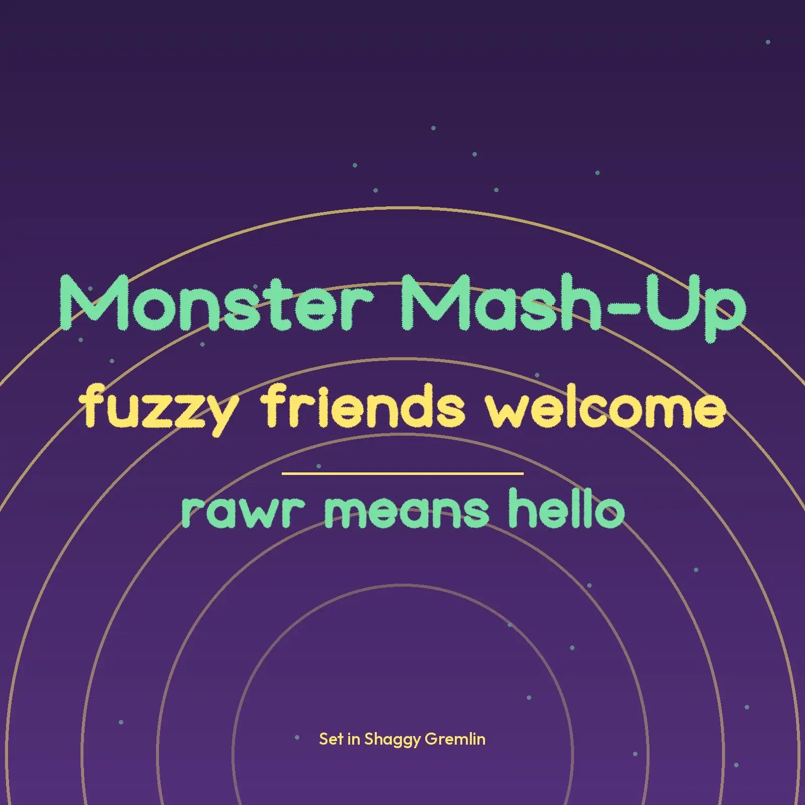 Shaggy Gremlin Furry Monster Fuzz Font – TTF, OTF, WOFF, WOFF2 + Specimen PDF, preview 3 of 3