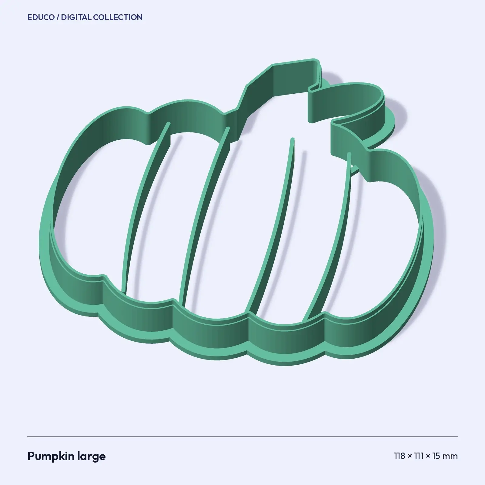Pumpkin Cookie Cutter Set – 3 Nested Sizes, 3D Printable STL + OBJ, preview 2 of 4