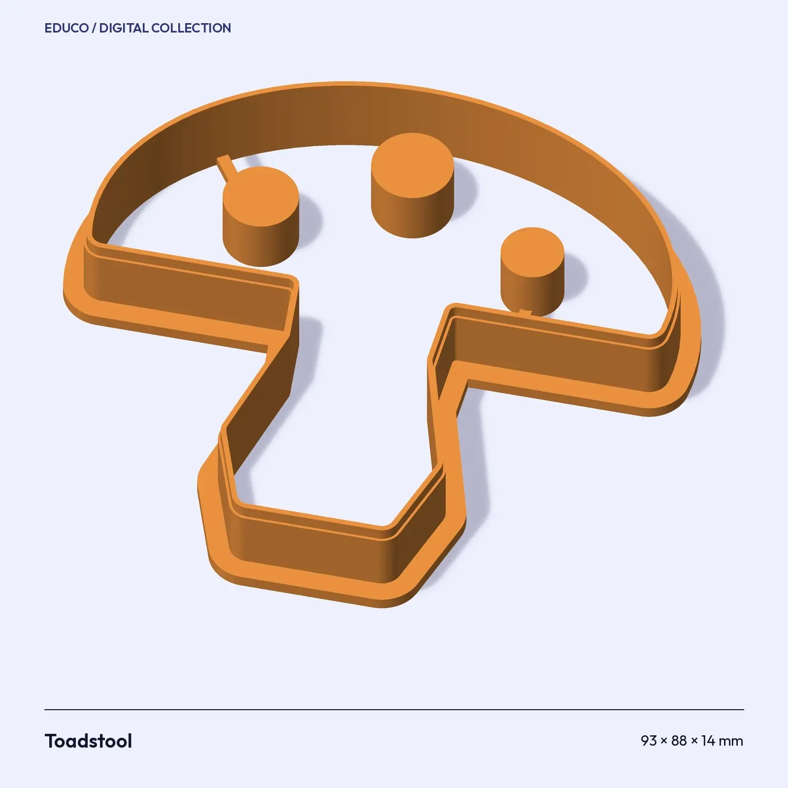 Toadstool, Moon, Star and Potion Cookie Cutters – 4 Witchy Shapes for 3D Printing, preview 2 of 4