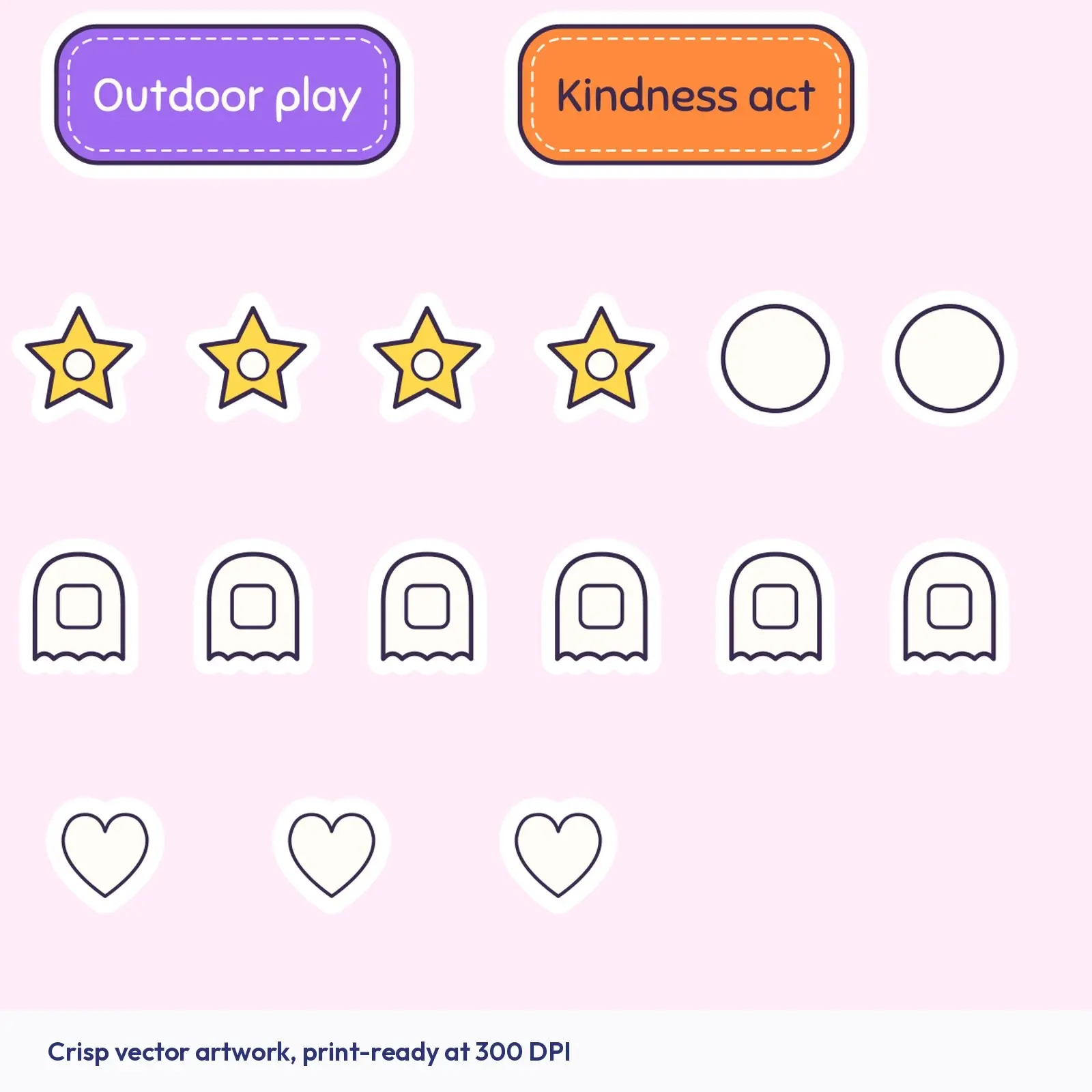 Spooky Cute Kids Routine and Chore Stickers - 79 Friendly Monster Reward Chart Labels, preview 3 of 4