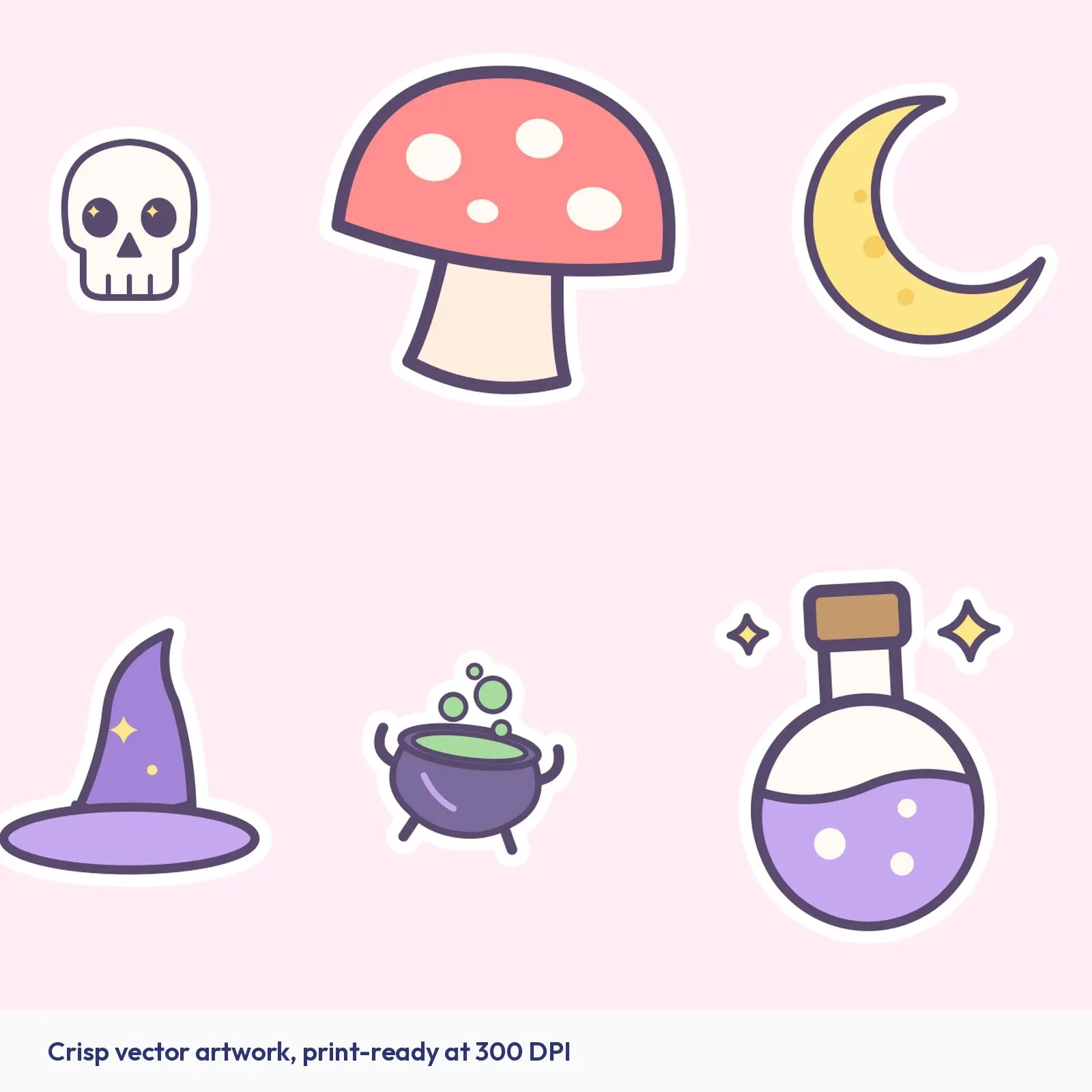 Spooky Cute Character Sticker Pack - 25 Friendly Ghost, Bat, Monster and Candy Stickers, Cut SVG, preview 3 of 4