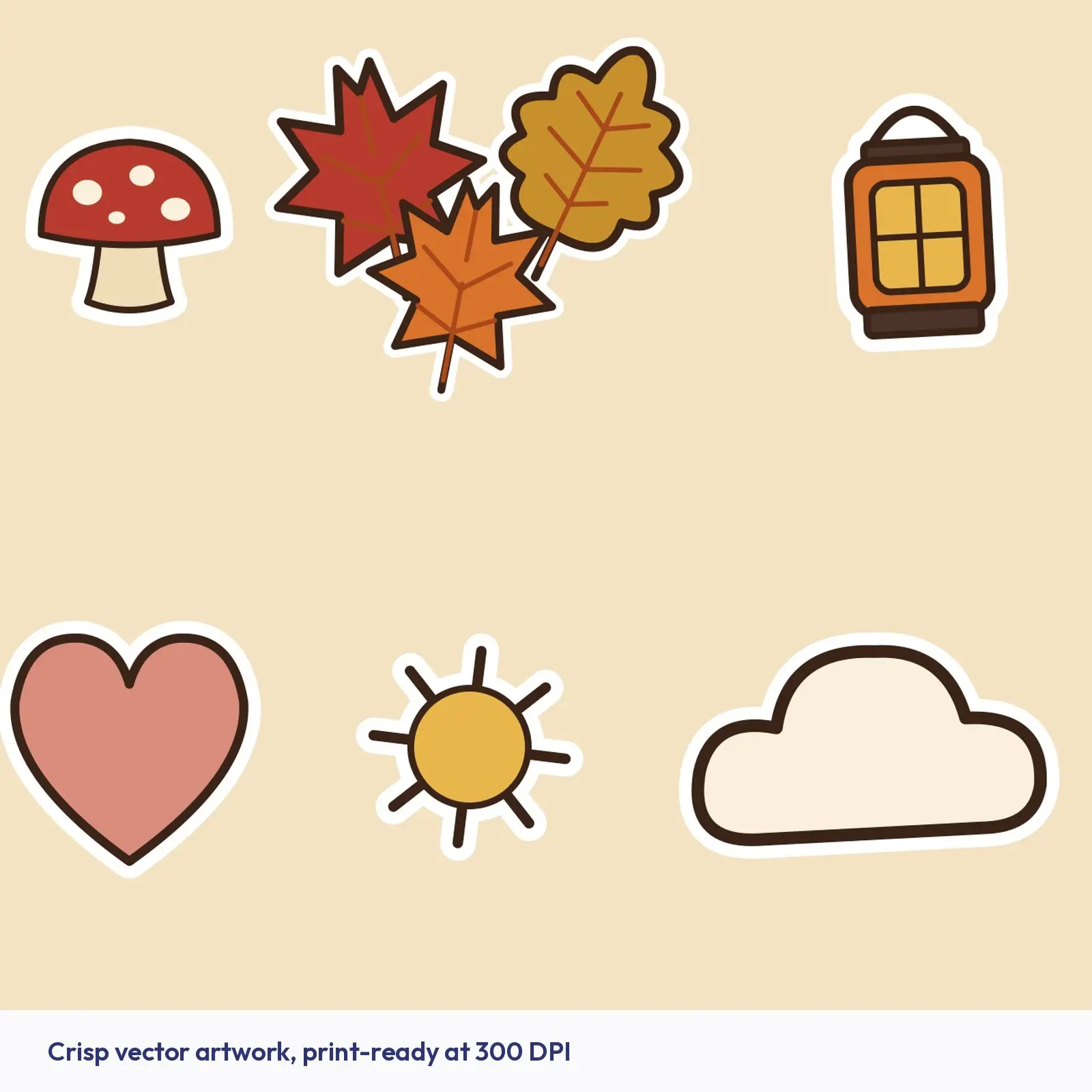 Autumn Leaves and Harvest Sticker Pack - 25 Apples, Acorns, Corn, Pie and Sweater Stickers, Cut SVG, preview 3 of 4