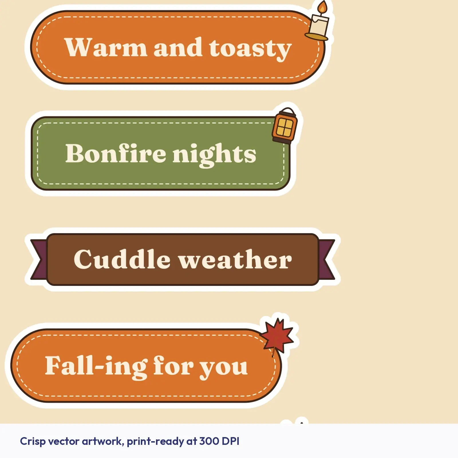 Cozy Fall Quote Stickers - 24 Original Autumn Phrases for Planners, Journals and Gifts, preview 3 of 4