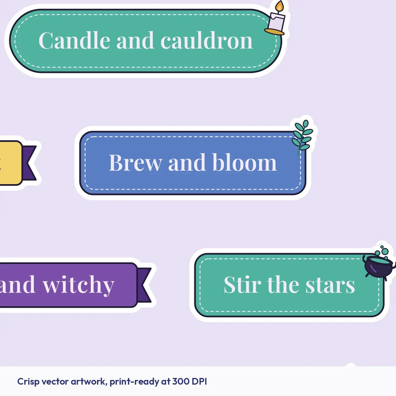 Witchy Quote Stickers - 20 Original Spell Words and Mantras for Journals, Jars and Gifts, preview 3 of 4