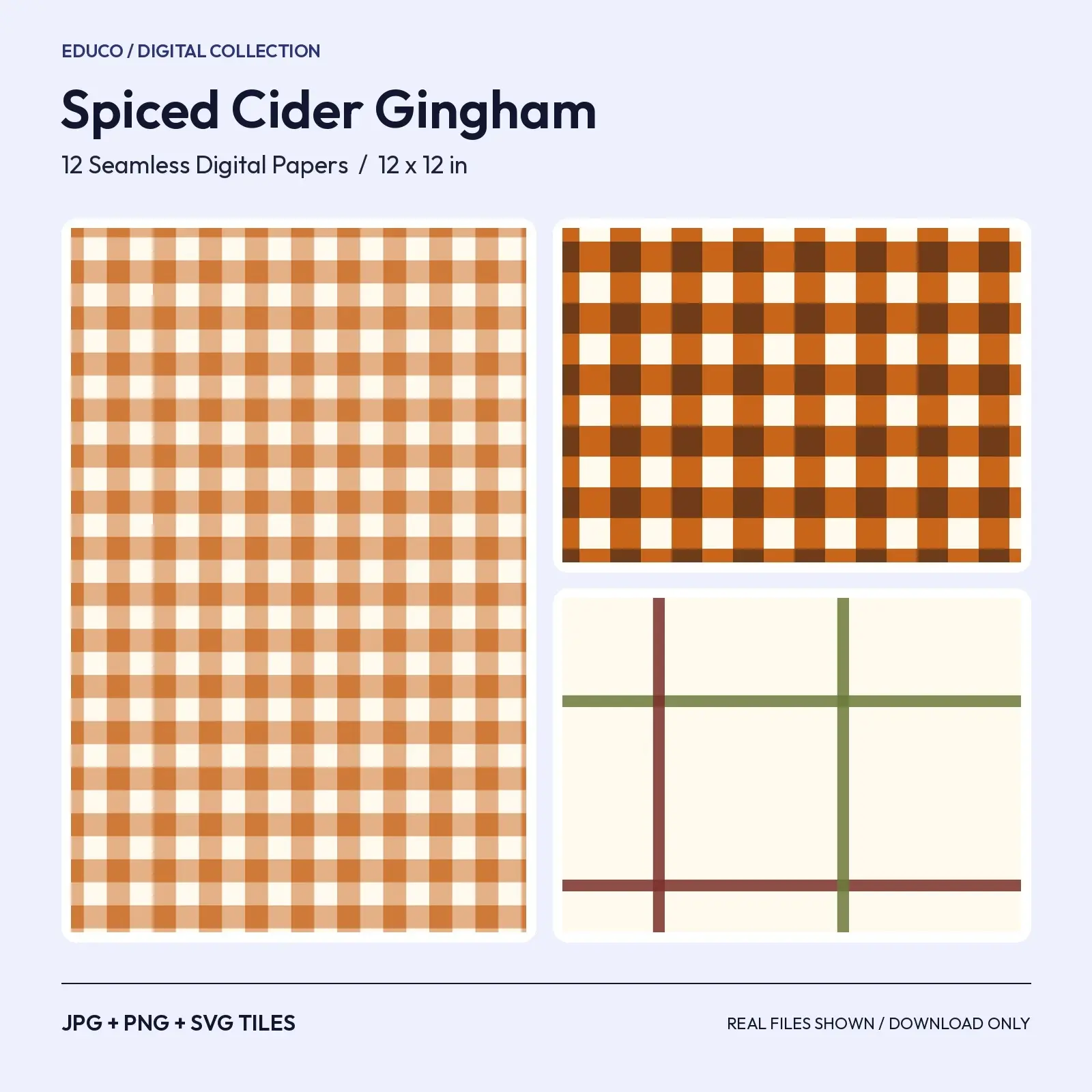 Spiced Cider Gingham and Checks - 12 Seamless Warm Check Patterns for Fall Crafts preview