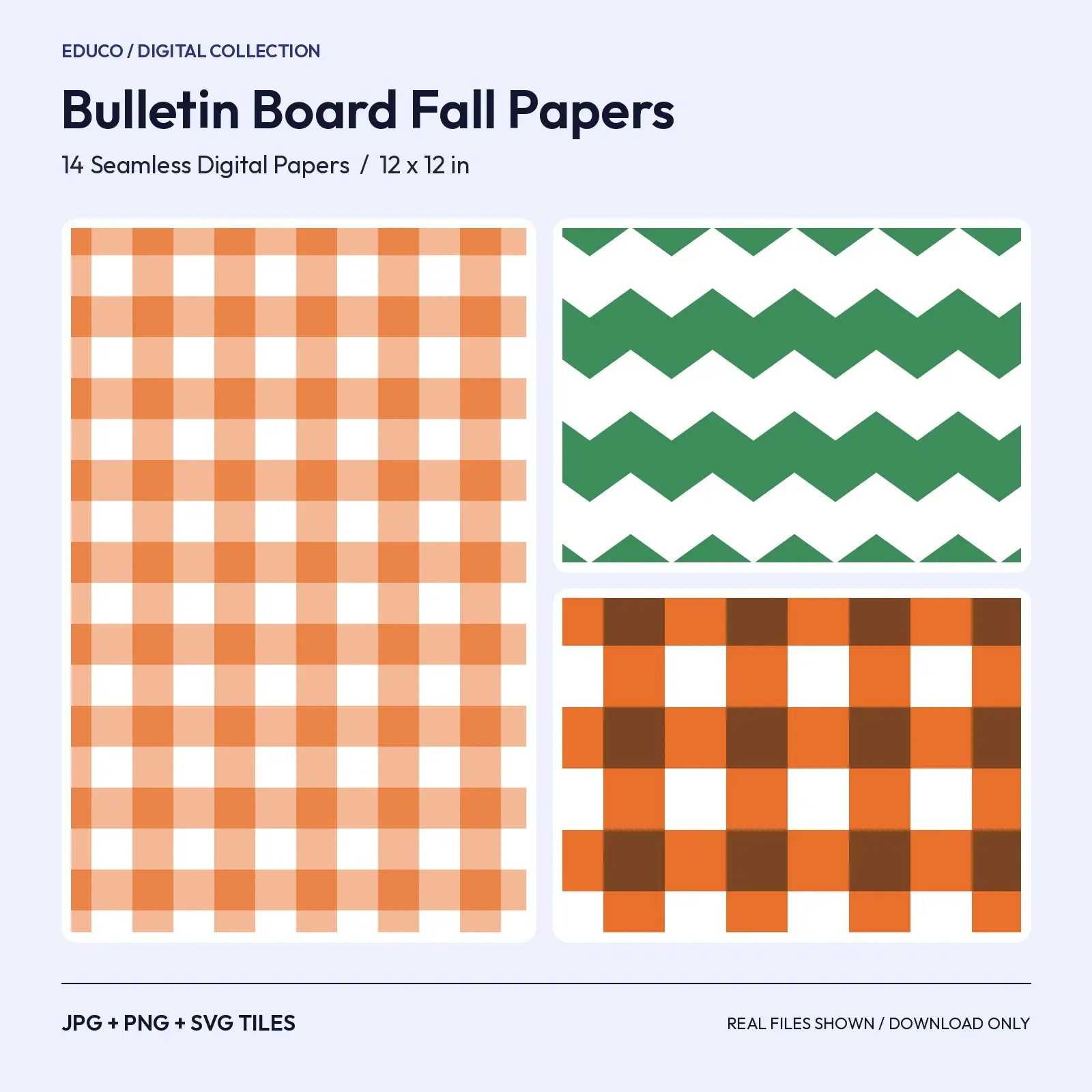 Teacher Bulletin Board Fall Backgrounds - 14 Large-Scale Seamless Papers for Classroom Displays preview