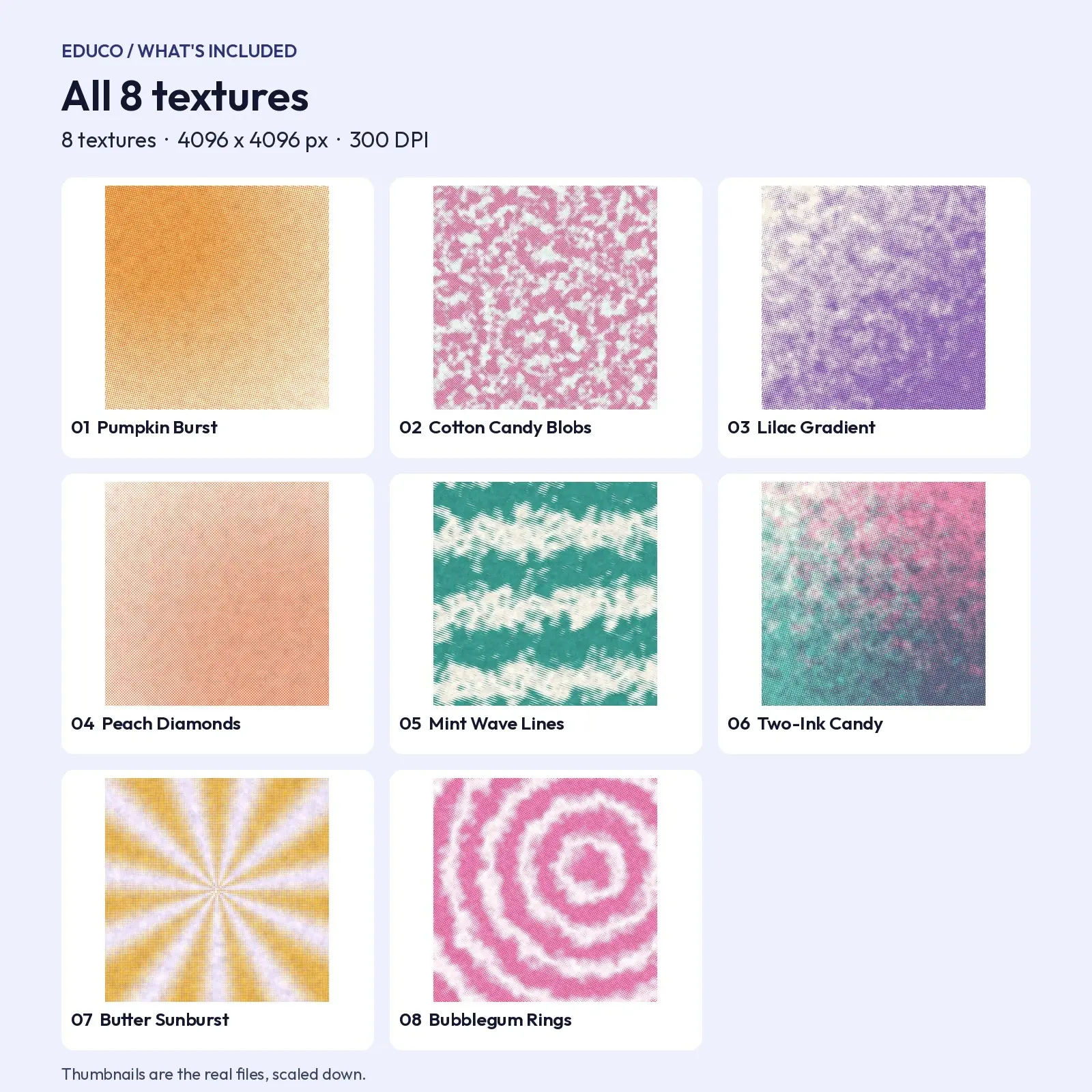Candy Dot Halftone Textures - 8 Pastel and Pumpkin Print Backgrounds, 4096px, preview 2 of 4