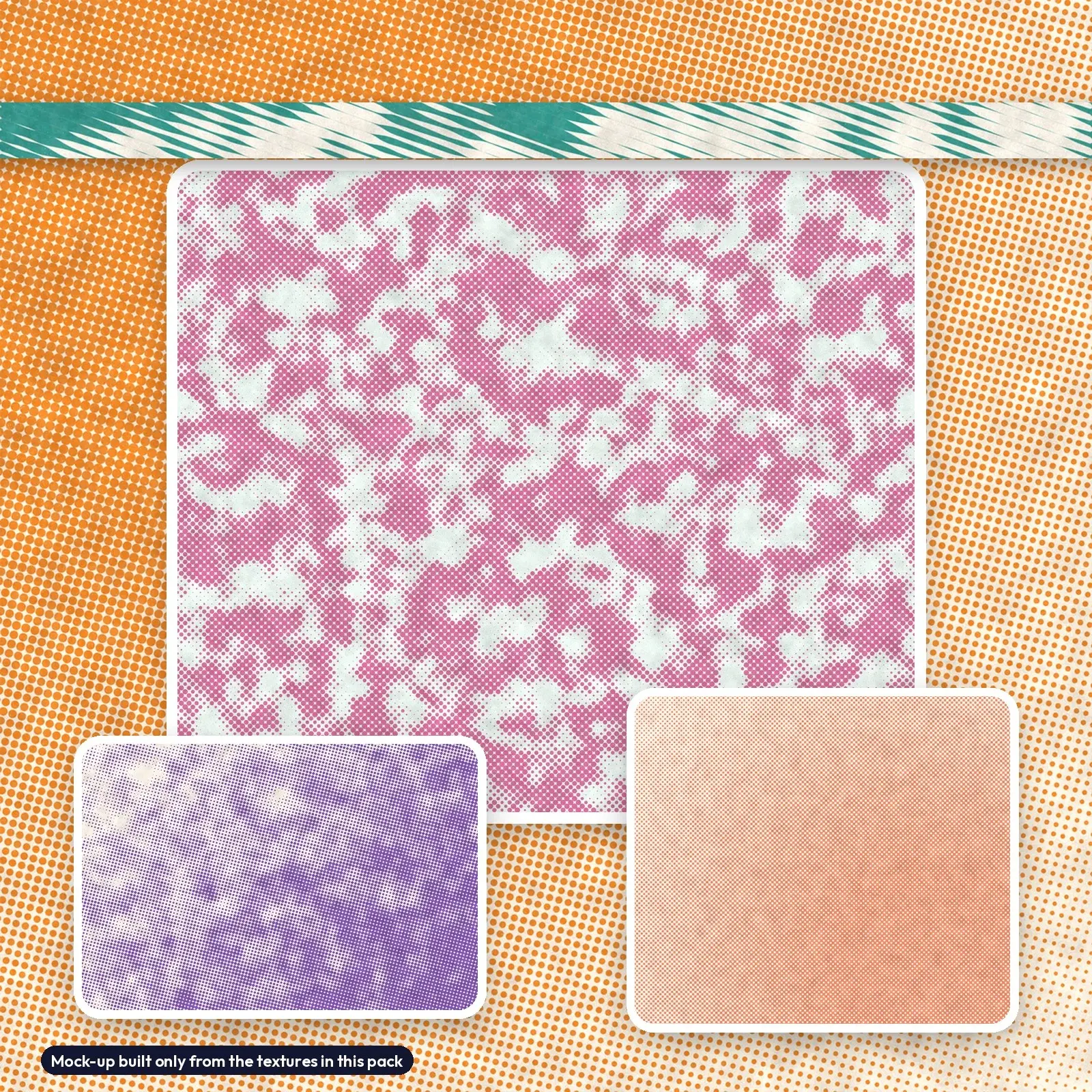 Candy Dot Halftone Textures - 8 Pastel and Pumpkin Print Backgrounds, 4096px, preview 4 of 4