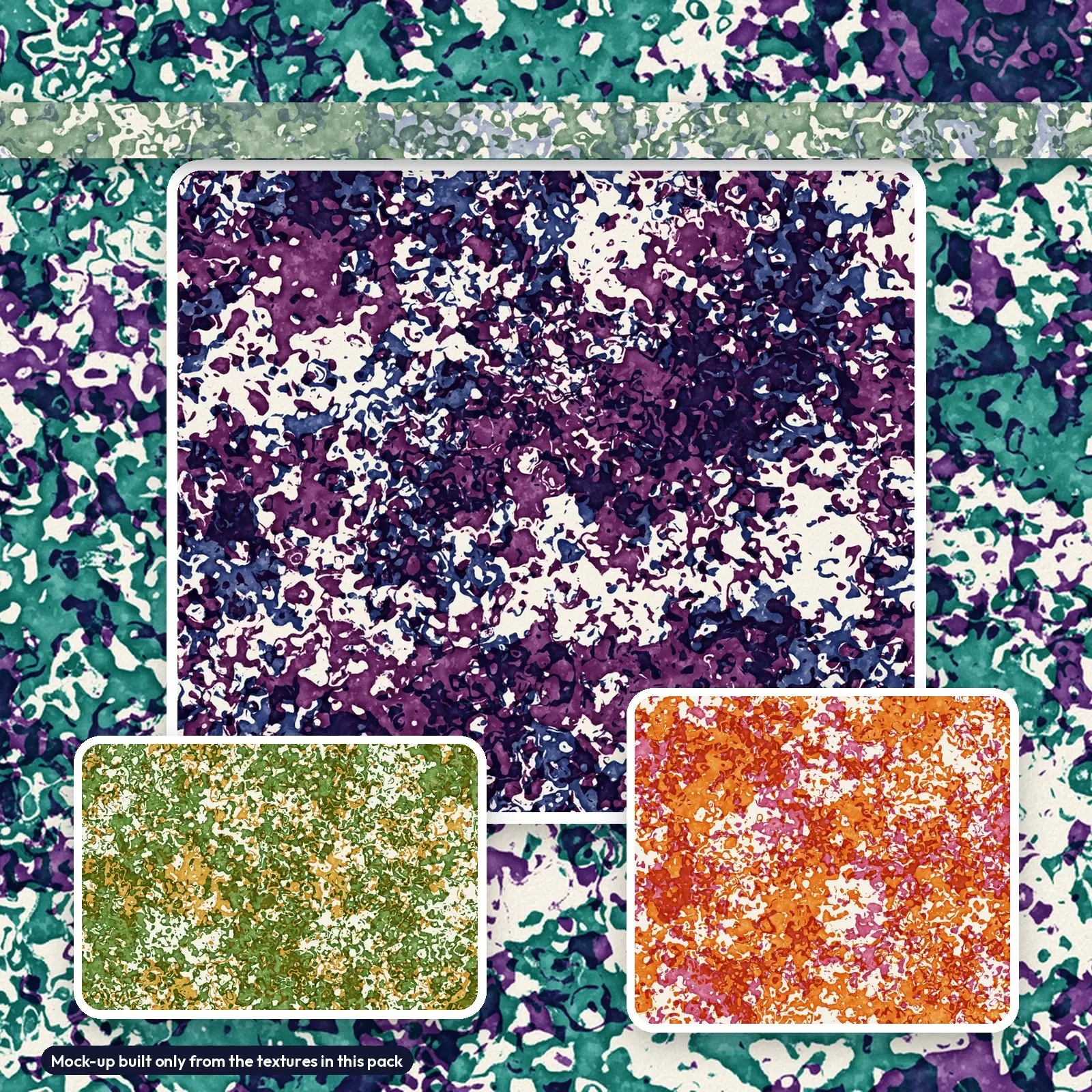 Teal and Plum Watercolor Wash Backgrounds - 7 Textured Paper Textures, 4800 x 3200, preview 4 of 4