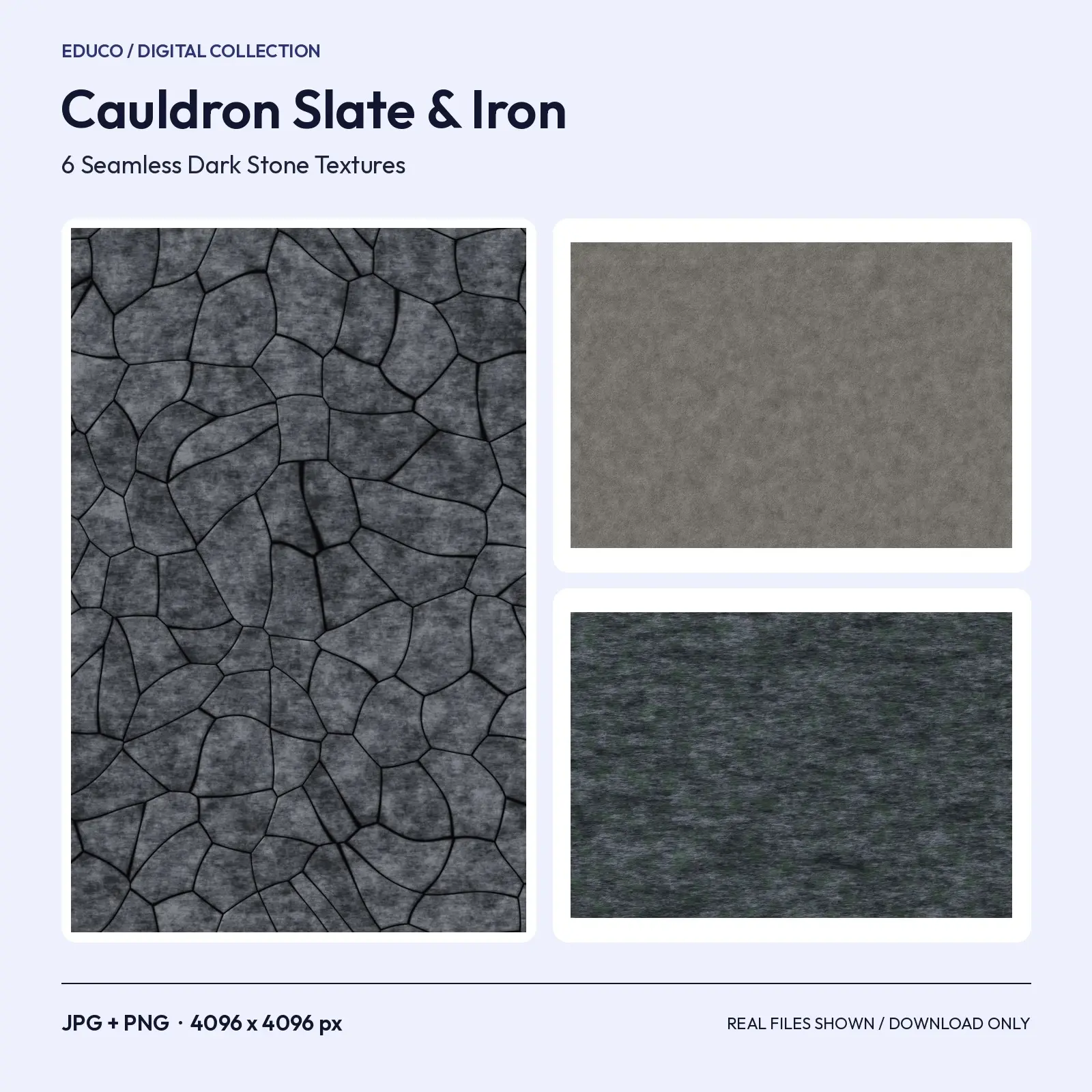 Cauldron Slate, Iron and Stone Textures - 6 Seamless Dark Witchy Backgrounds, preview 1 of 4