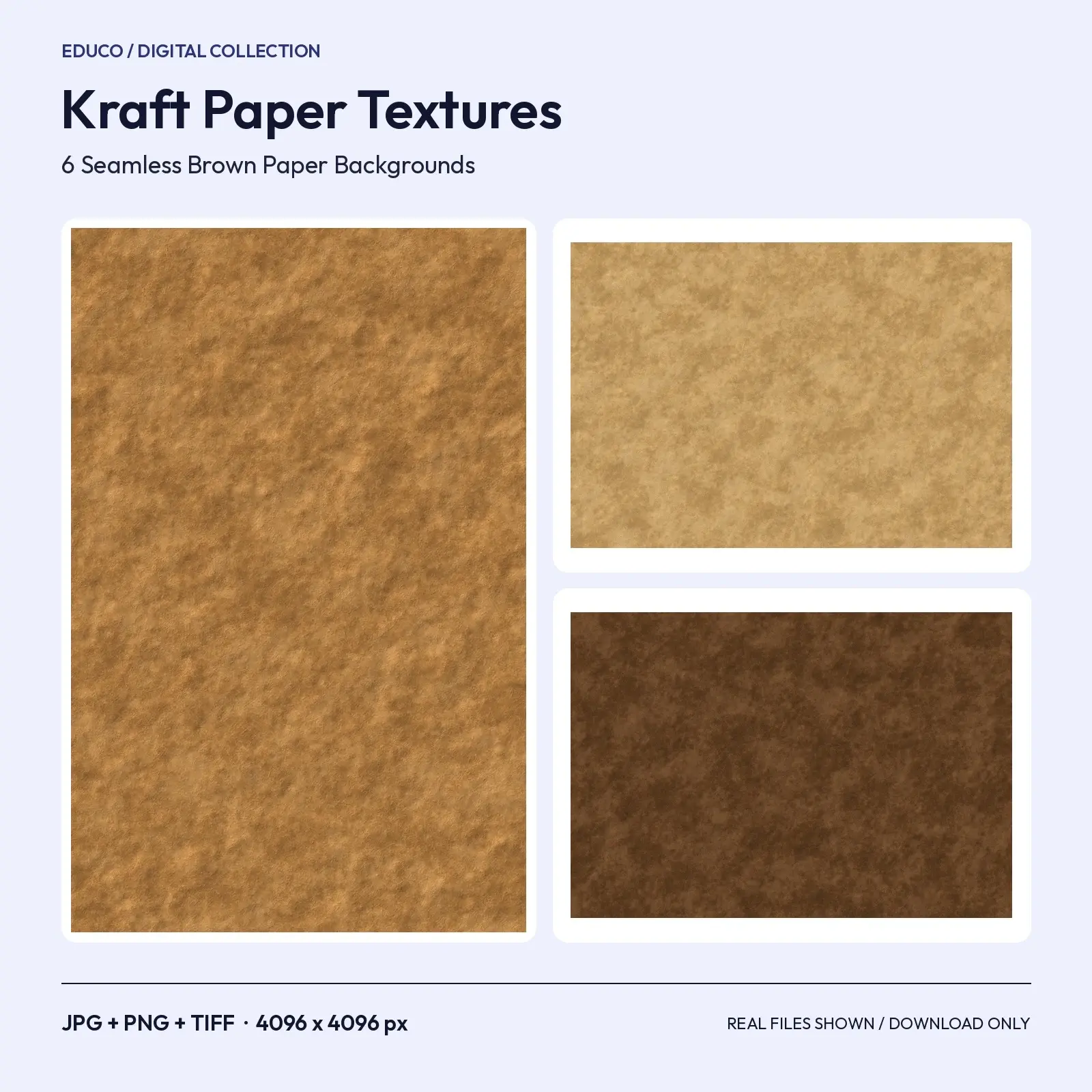 Kraft Paper Pumpkin-Patch Textures - 6 Seamless 4096px Brown Paper Backgrounds preview