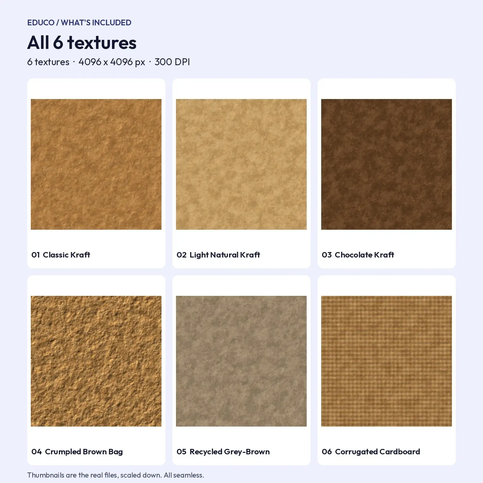 Kraft Paper Pumpkin-Patch Textures - 6 Seamless 4096px Brown Paper Backgrounds, preview 2 of 4