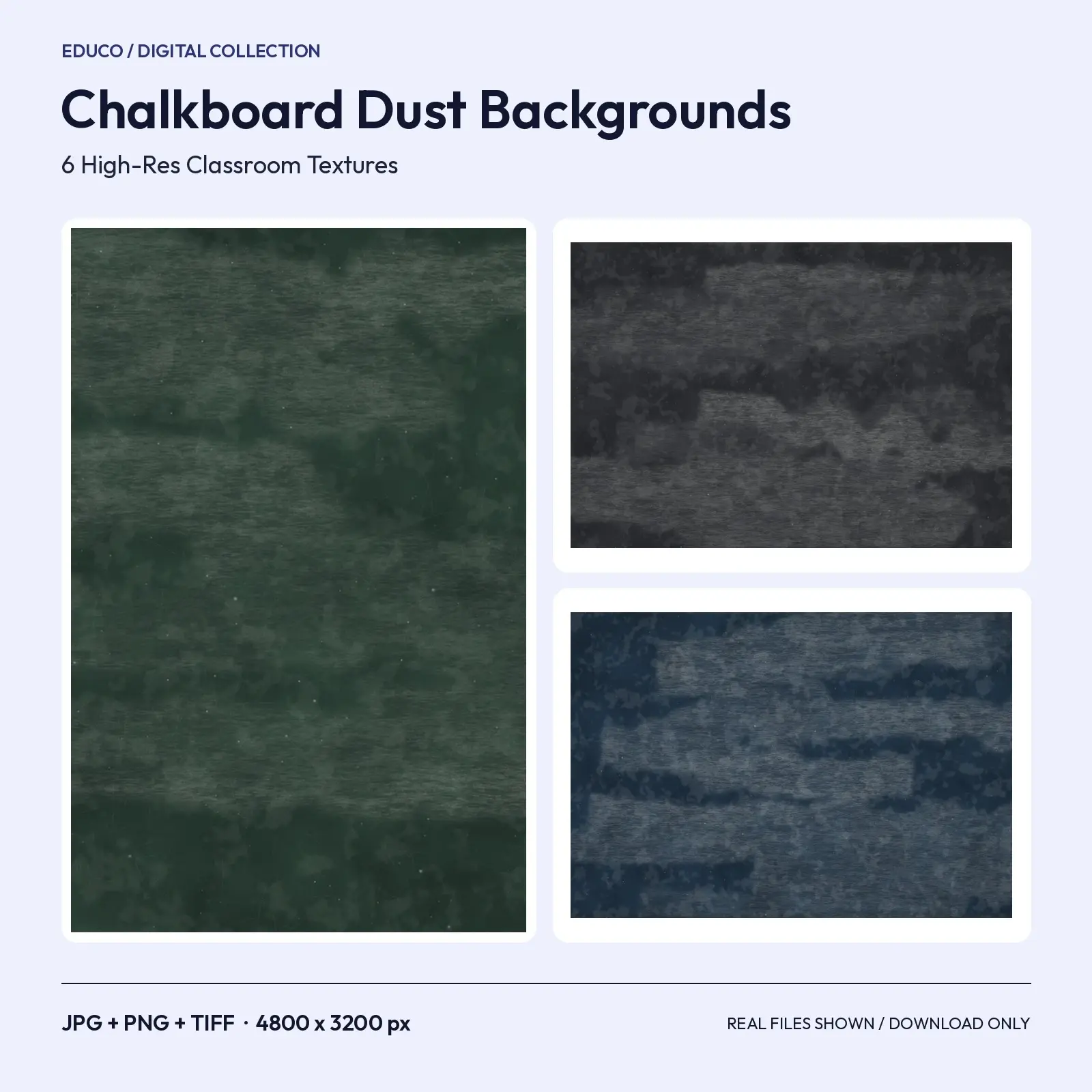 Chalkboard Dust Classroom Backgrounds - 6 High-Res 4800 x 3200 Textures preview