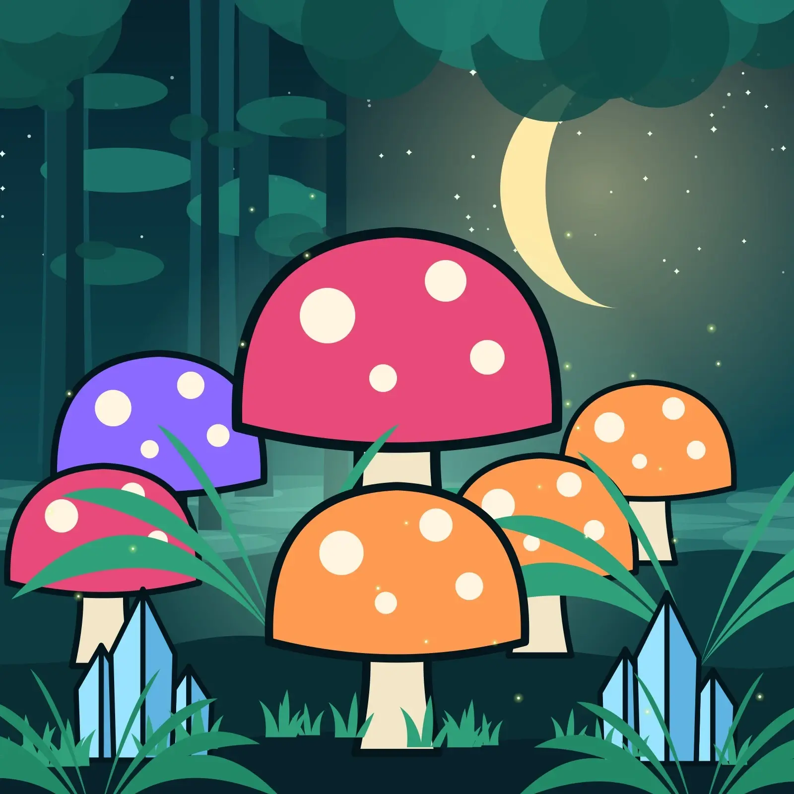 Glowing Mushroom Forest Wallpapers - 9 Witchy Backgrounds for Phone, Tablet and Desktop preview
