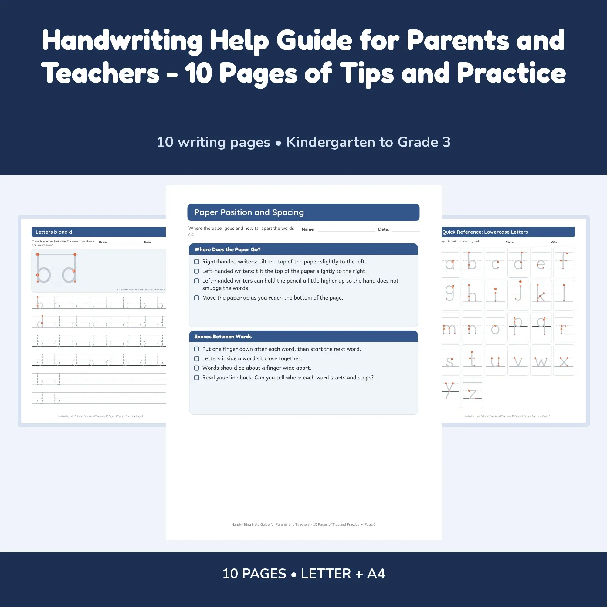 Handwriting Help Guide for Parents and Teachers - 10 Pages of Tips and Practice, preview 1 of 2