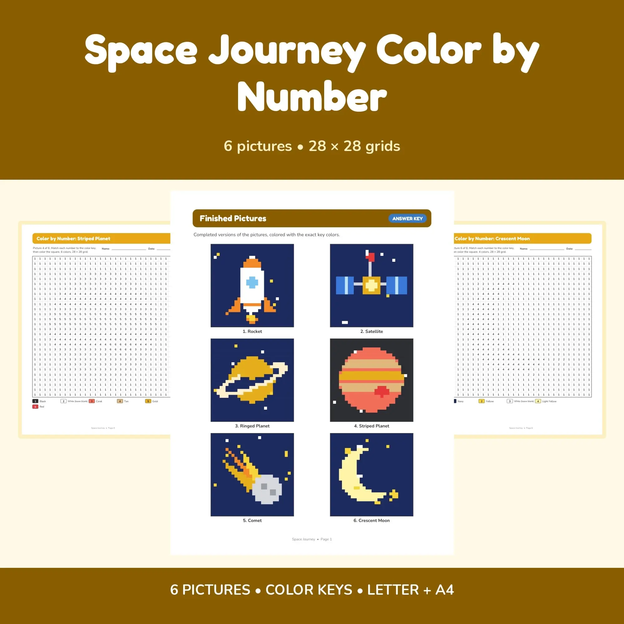 Space Journey Color by Number - 6 Pixel Pictures preview