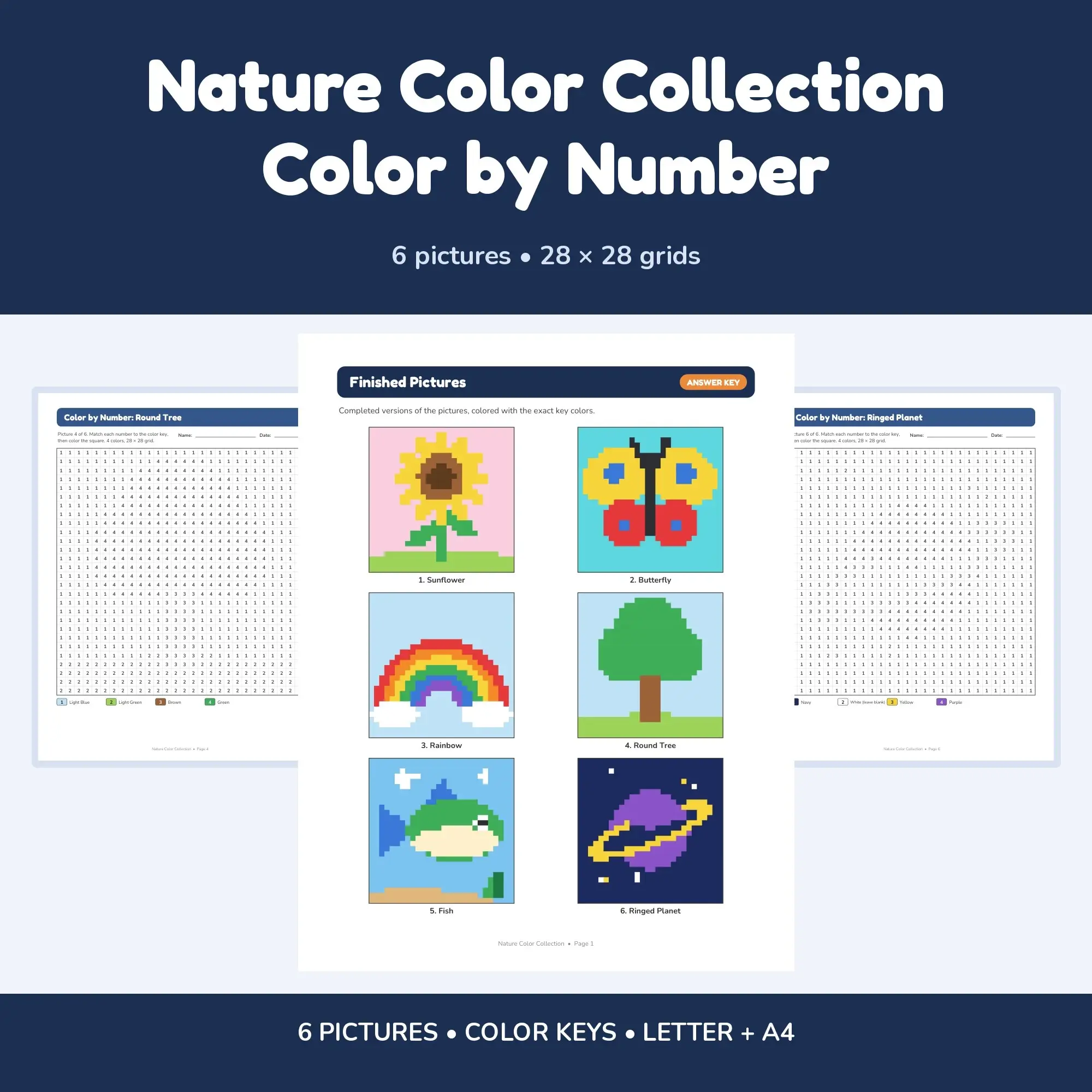 Nature Color Collection Color by Number - 6 Pixel Pictures preview