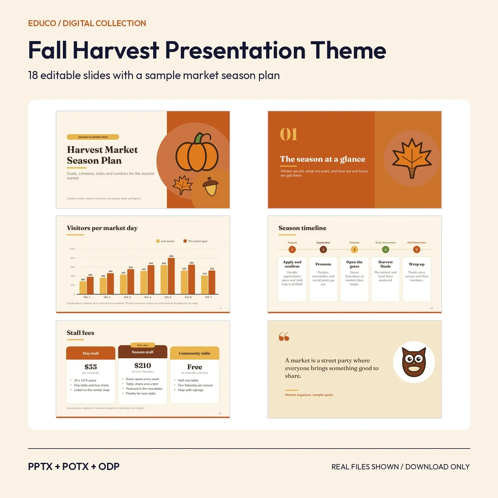 Fall Harvest Presentation Theme – 18 Editable Slides for PowerPoint, Google Slides and Keynote preview