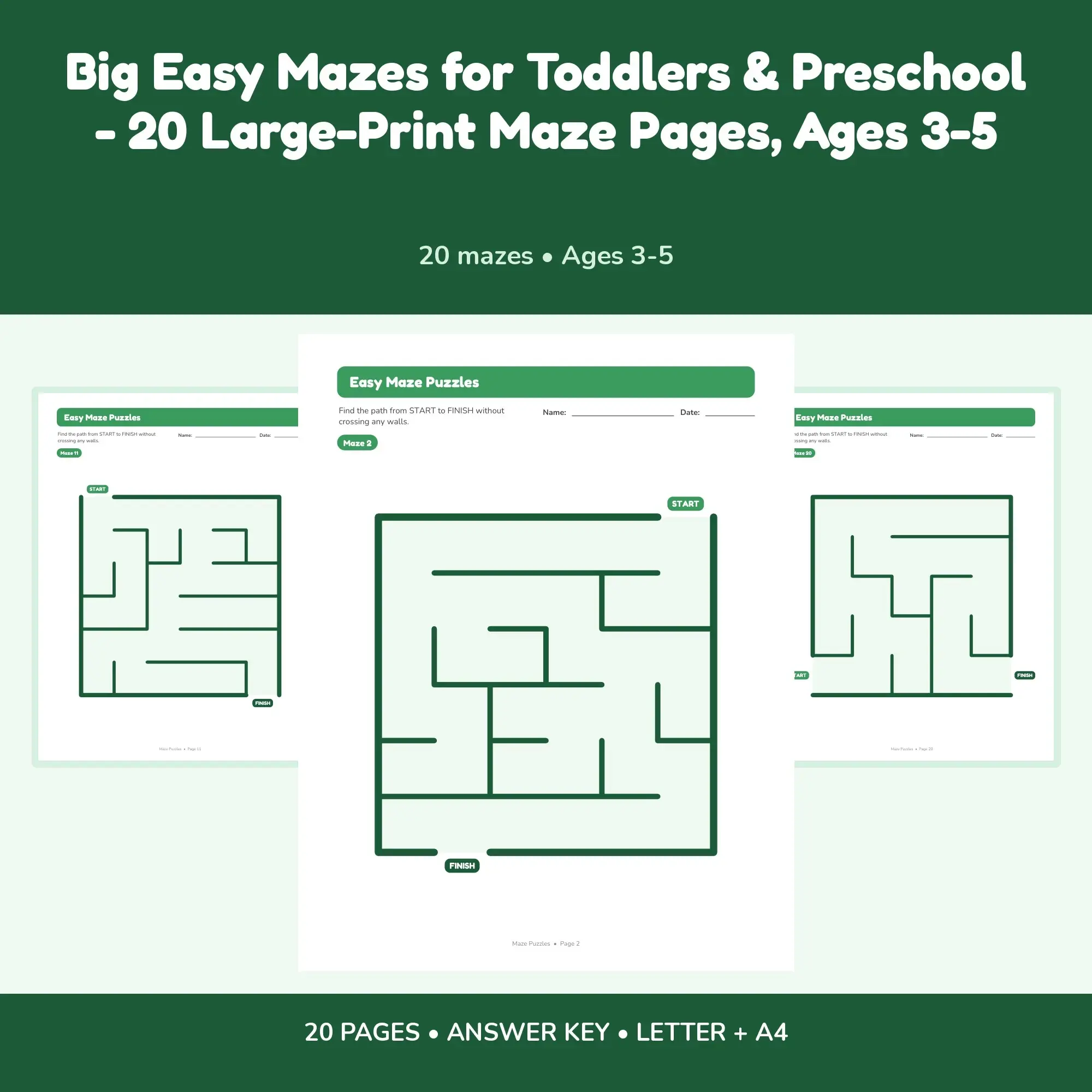 Big Easy Mazes for Toddlers & Preschool - 20 Large-Print Maze Pages, Ages 3-5 preview