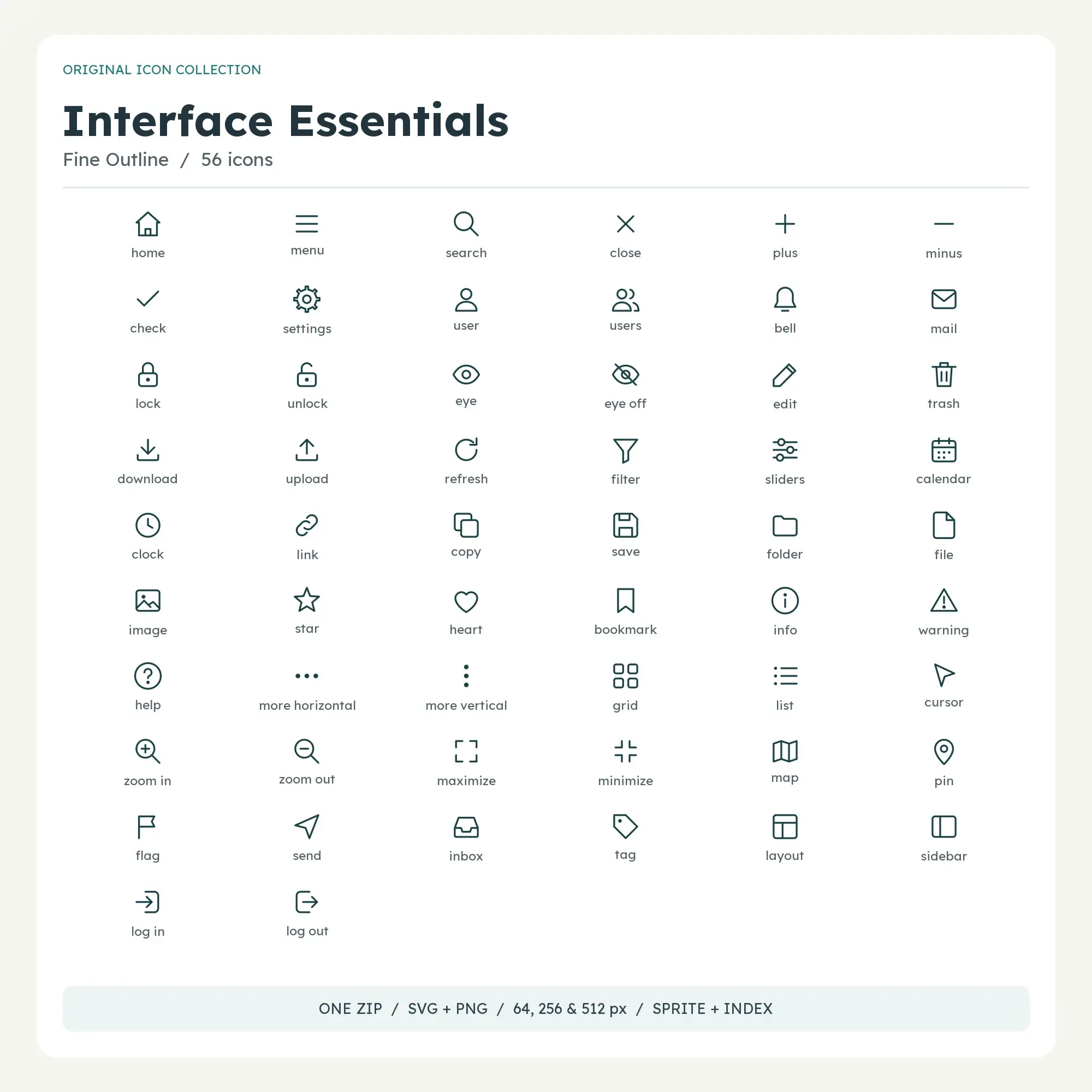 Interface Essentials Icons - Fine Outline preview