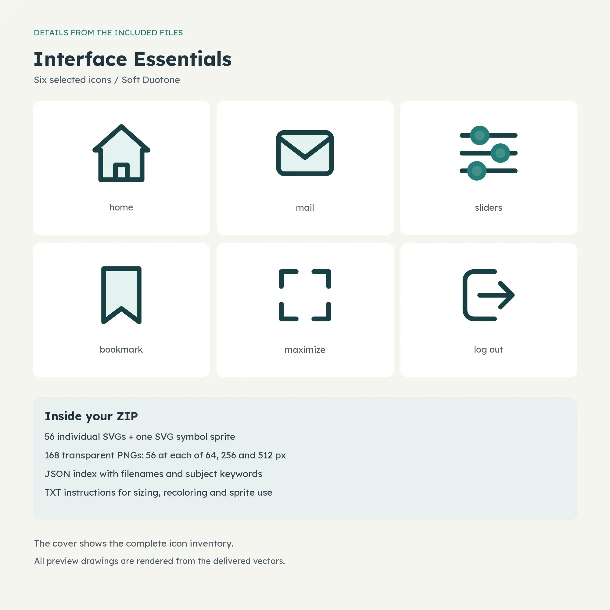 Interface Essentials Icons - Soft Duotone, preview 2 of 2