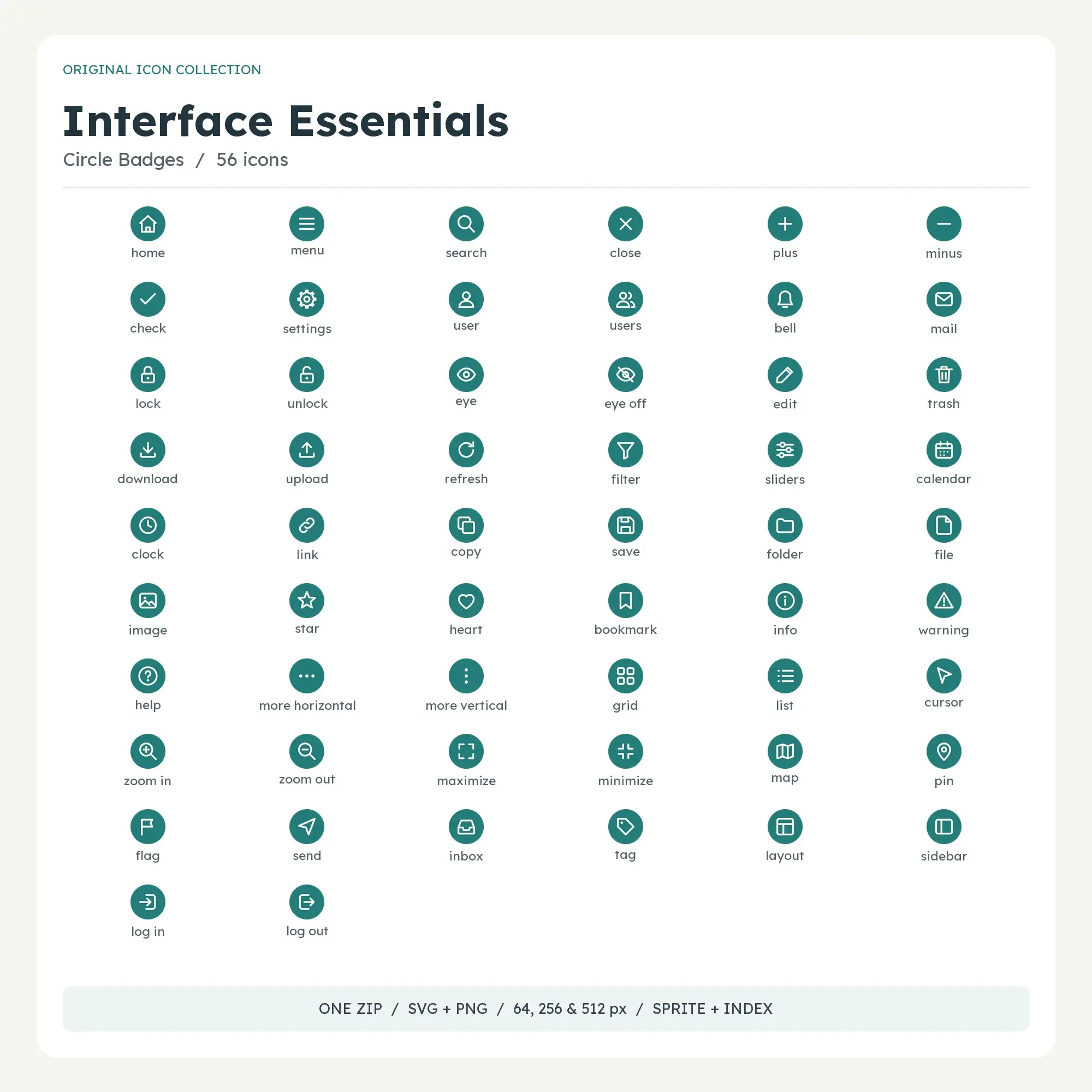 Interface Essentials Icons - Circle Badges preview