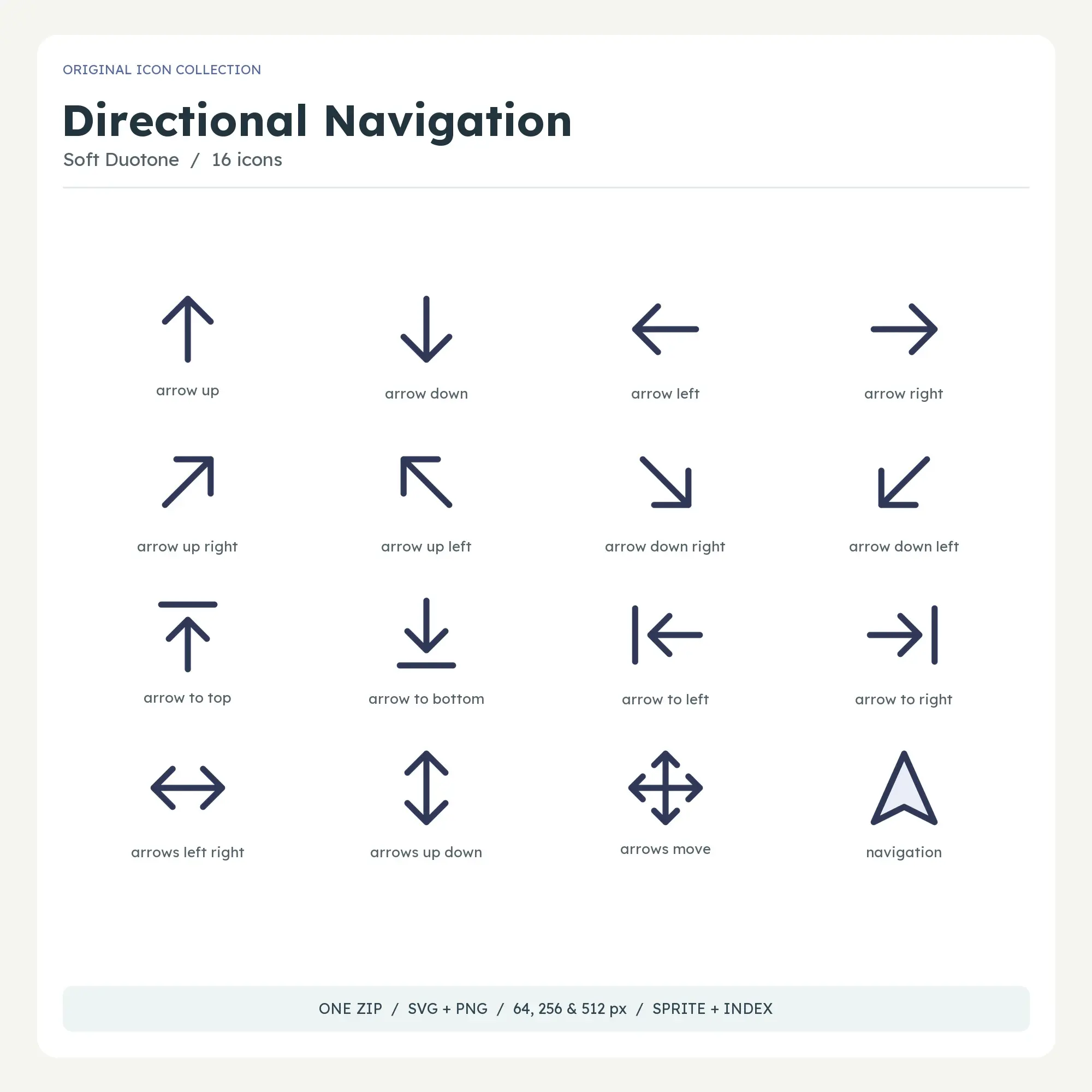 Directional Navigation Icons - Soft Duotone preview