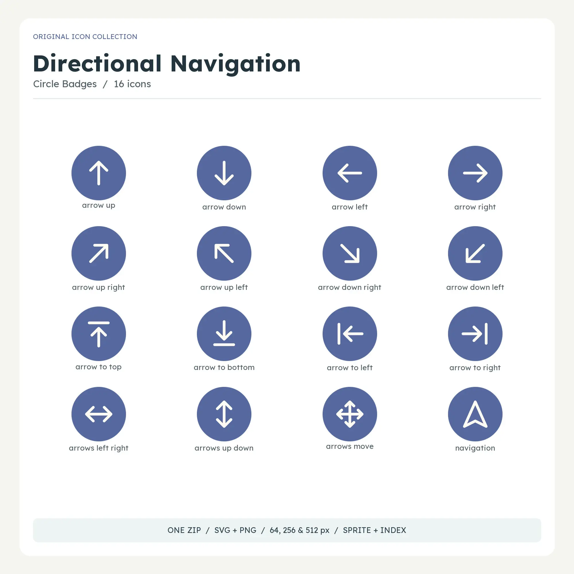 Directional Navigation Icons - Circle Badges preview