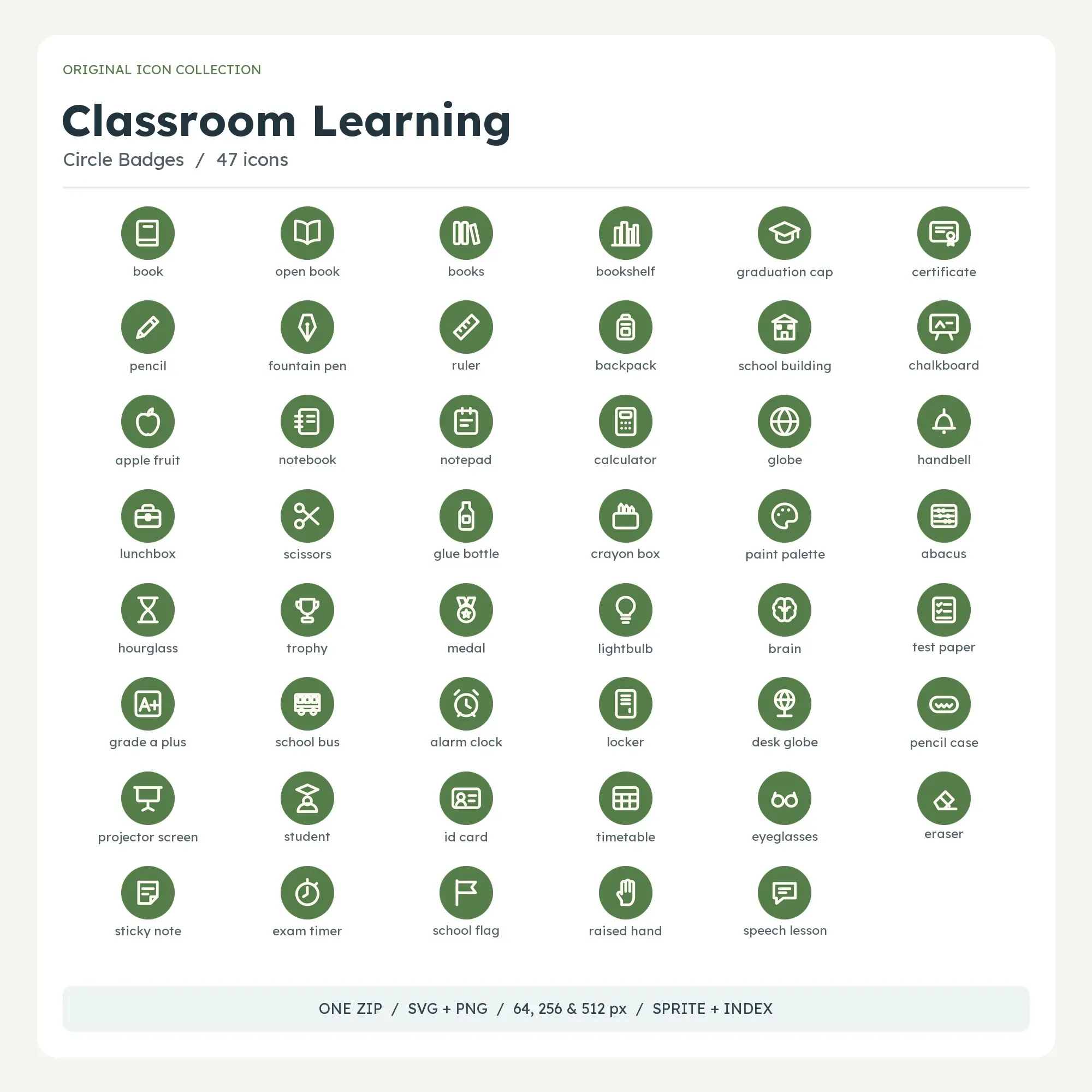 Classroom Learning Icons - Circle Badges preview
