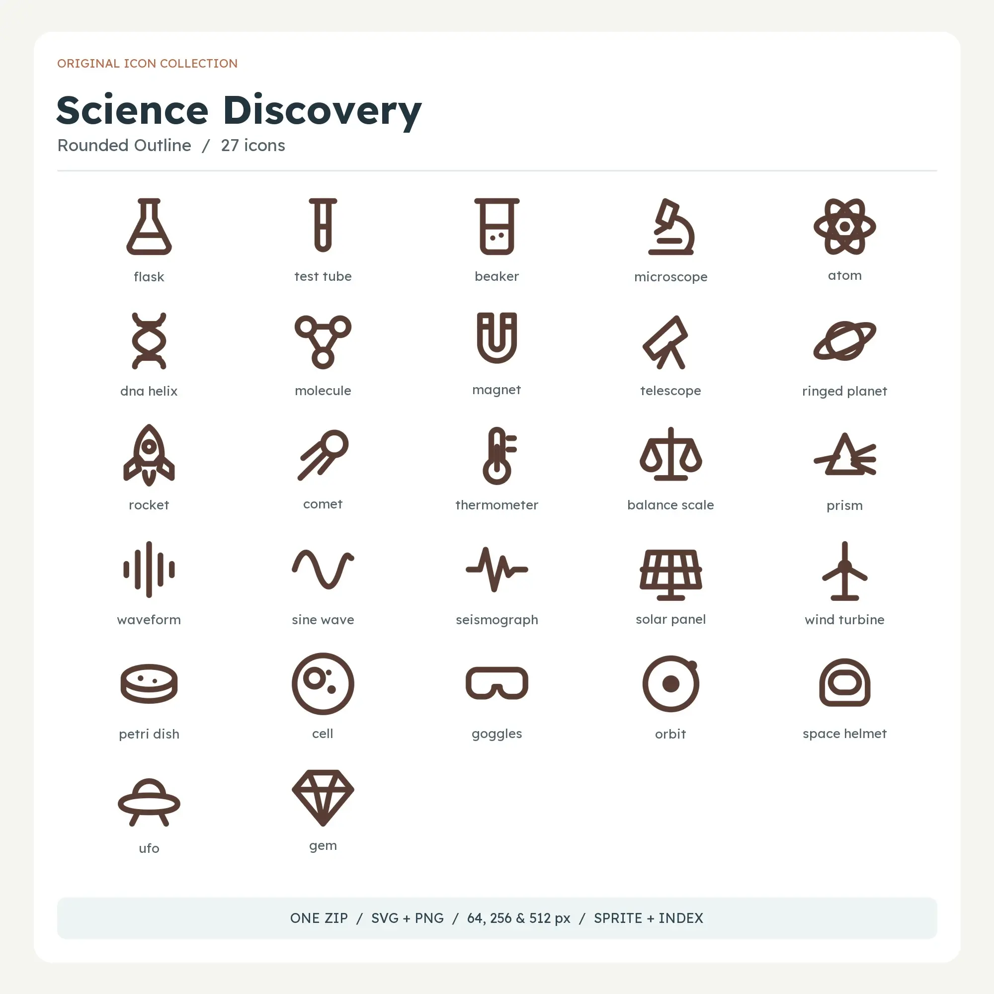 Science Discovery Icons - Rounded Outline preview