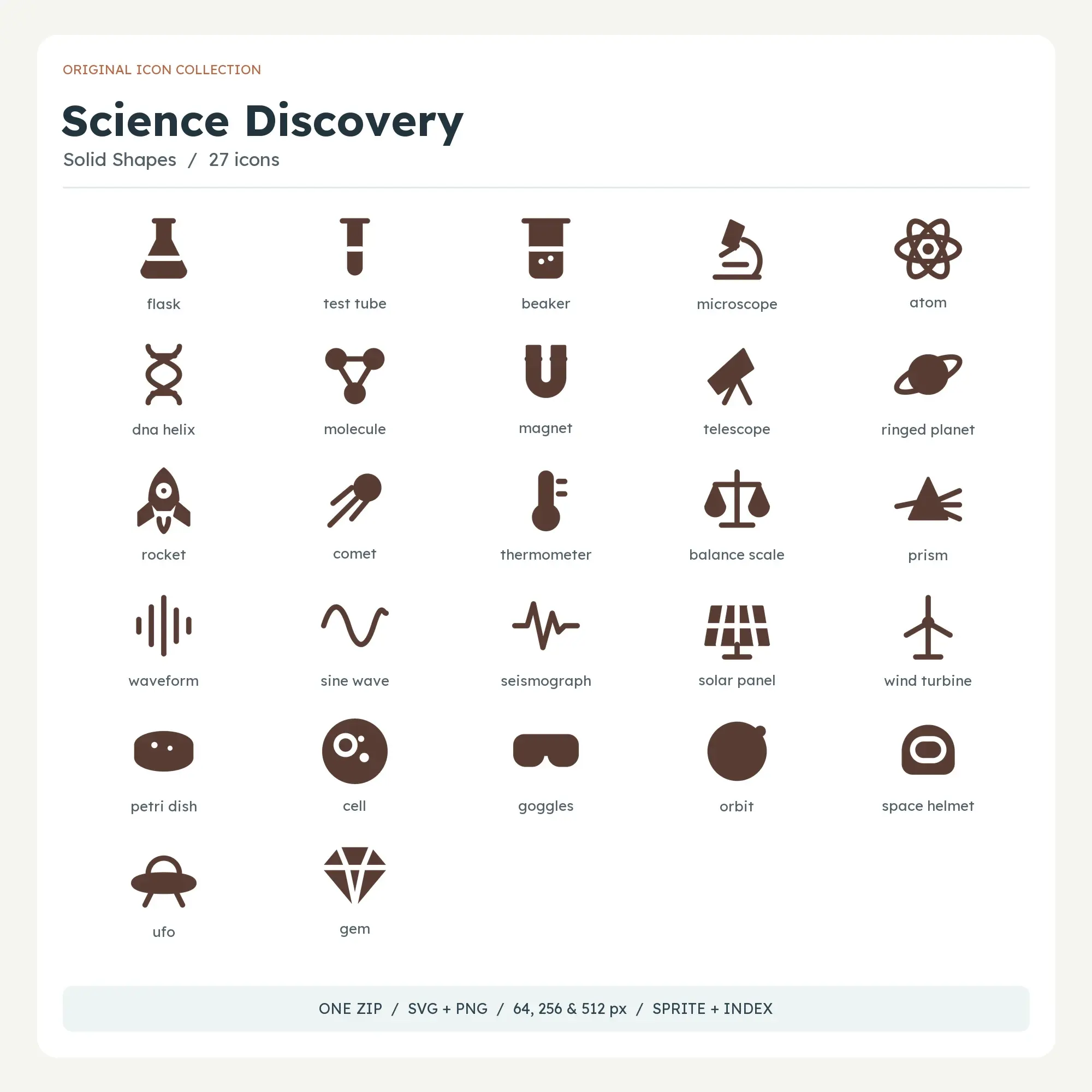 Science Discovery Icons - Solid Shapes preview