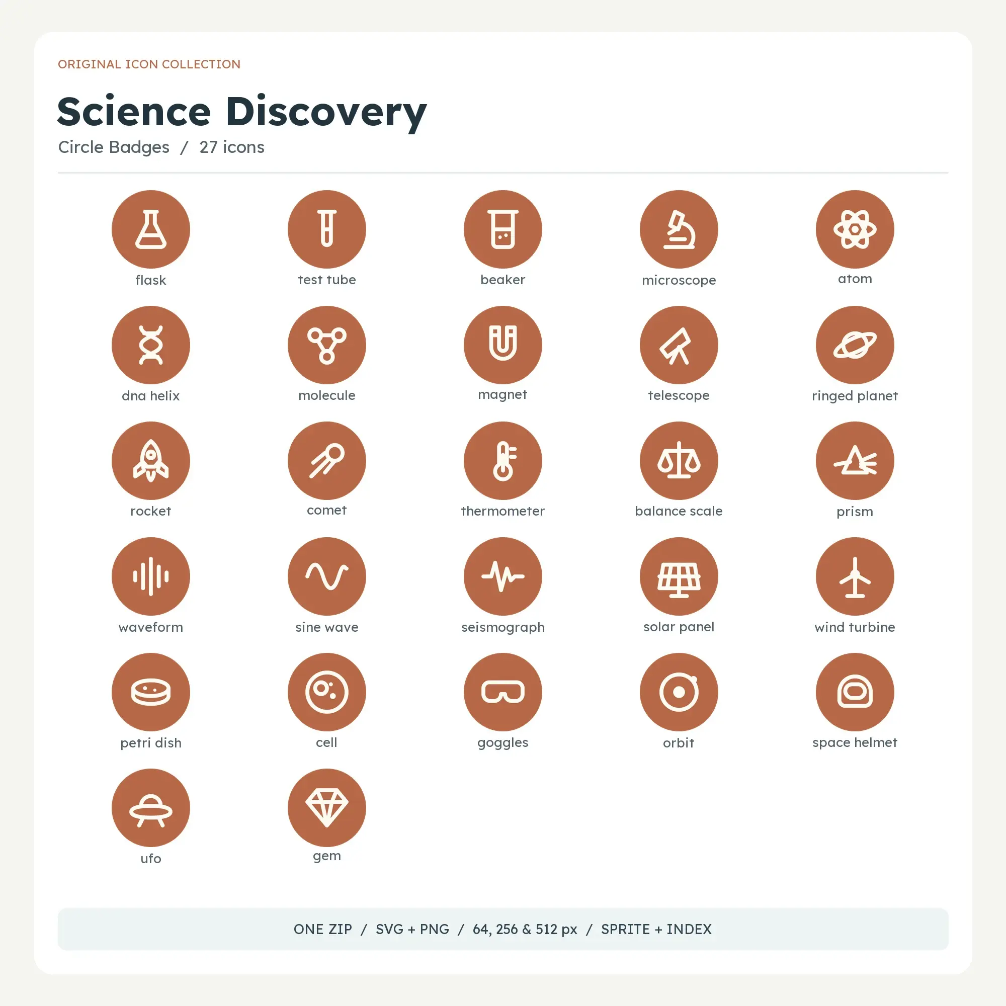 Science Discovery Icons - Circle Badges preview