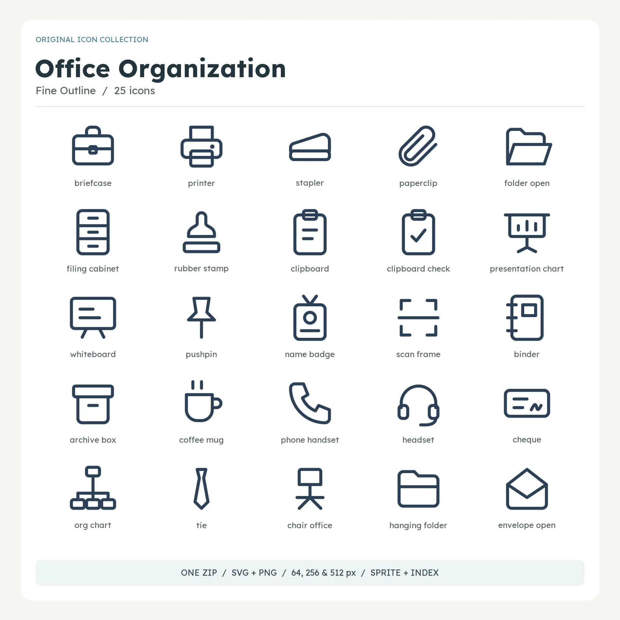 Office Organization Icons - Fine Outline preview