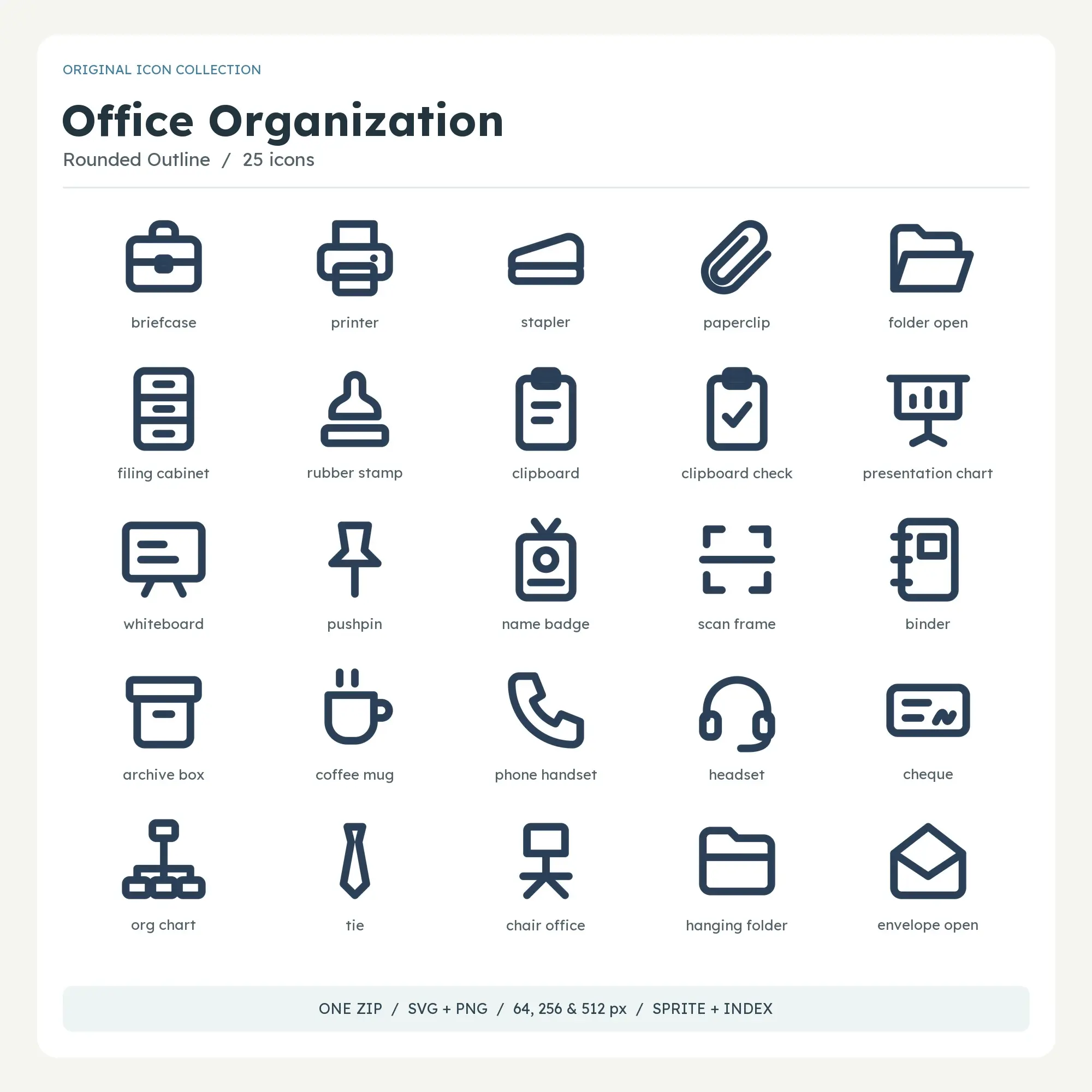 Office Organization Icons - Rounded Outline preview