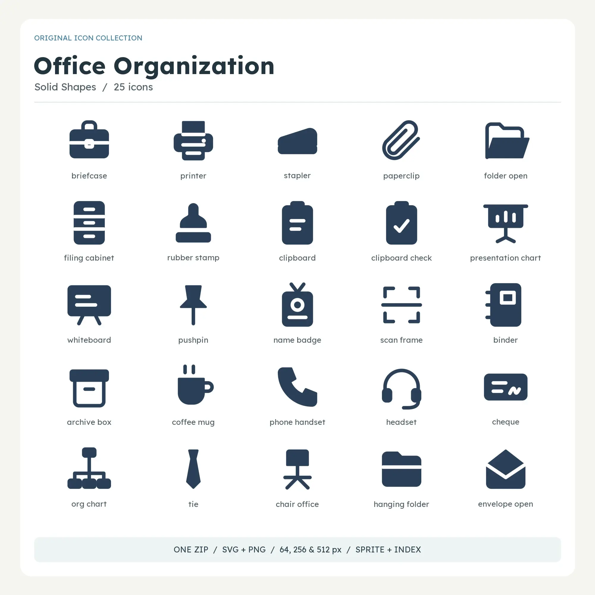 Office Organization Icons - Solid Shapes preview