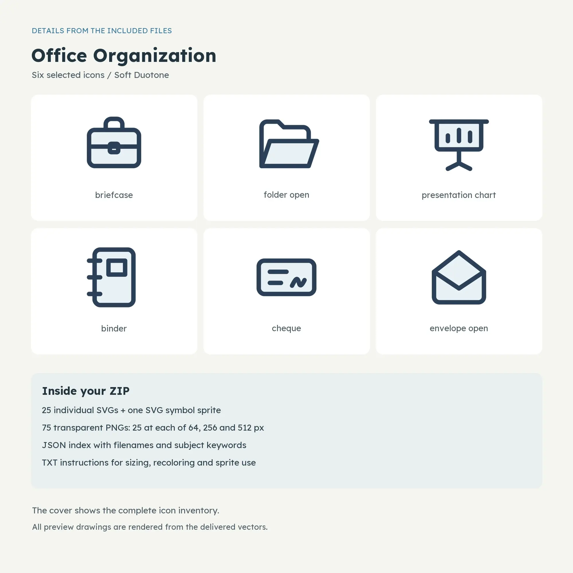 Office Organization Icons - Soft Duotone, preview 2 of 2