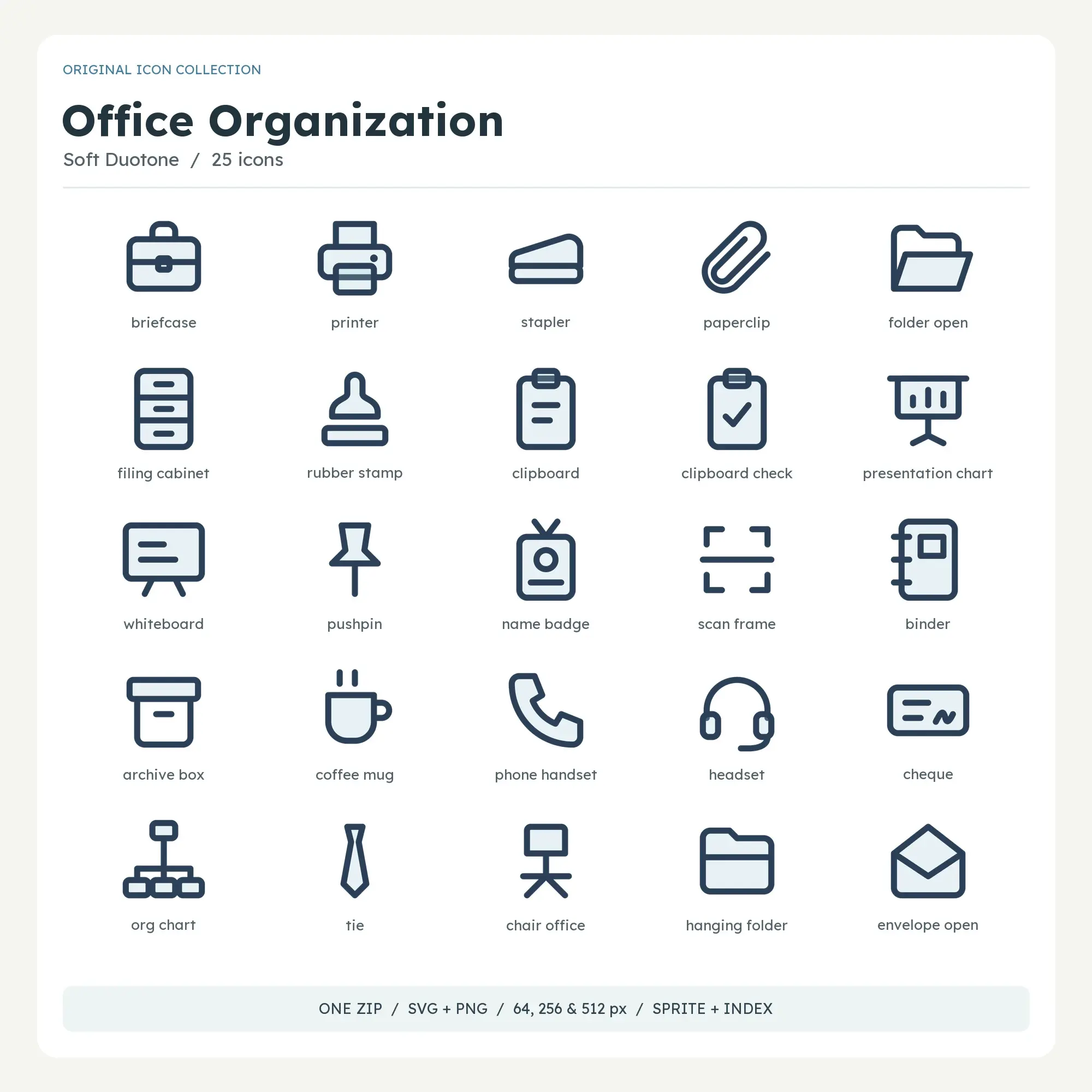 Office Organization Icons - Soft Duotone preview