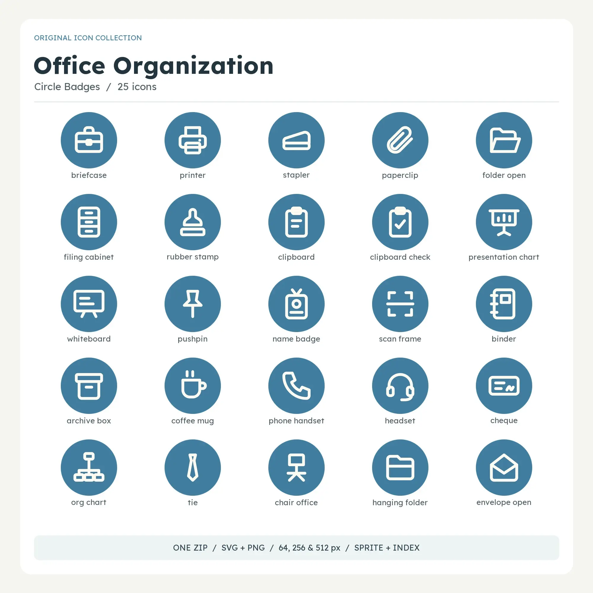 Office Organization Icons - Circle Badges preview