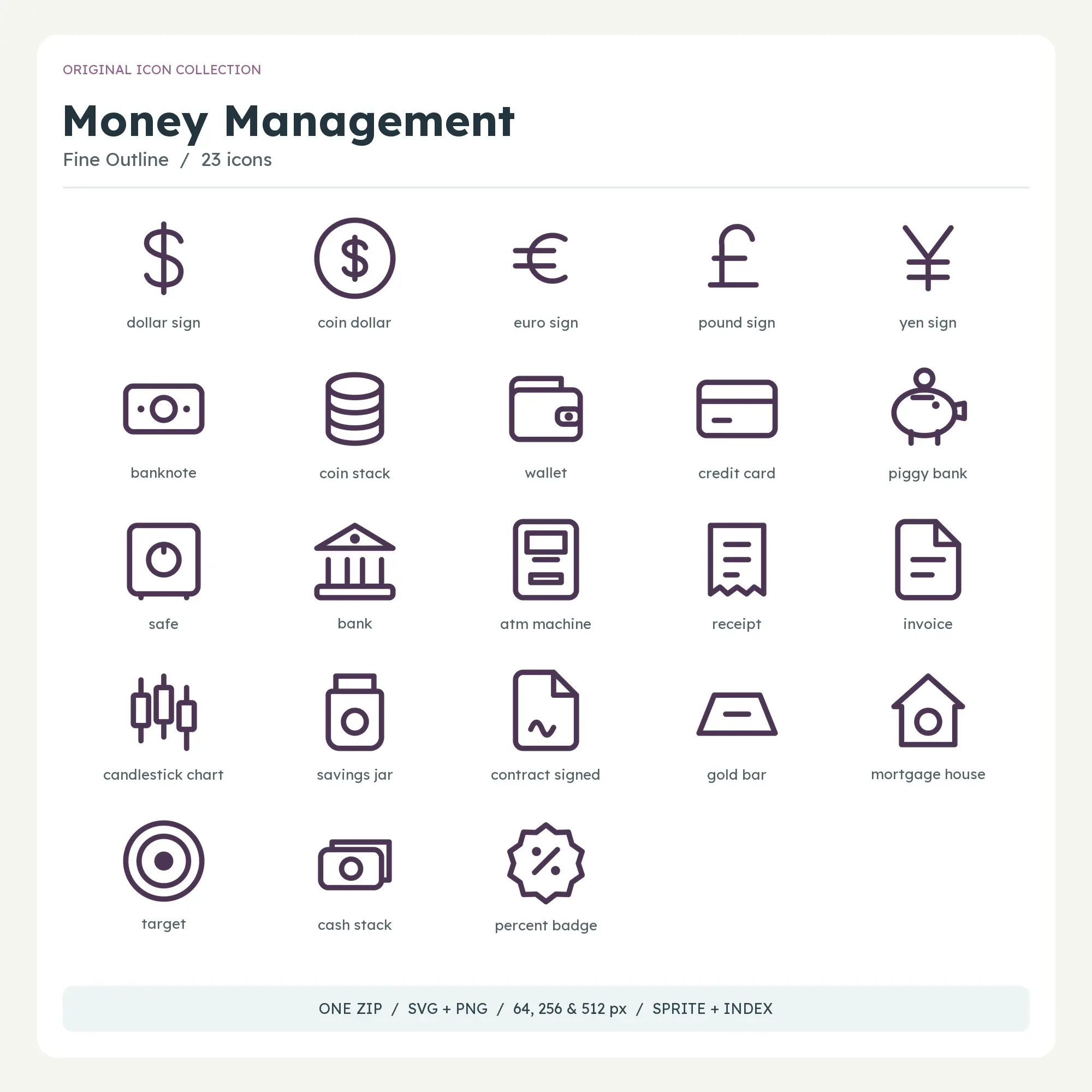 Money Management Icons - Fine Outline preview