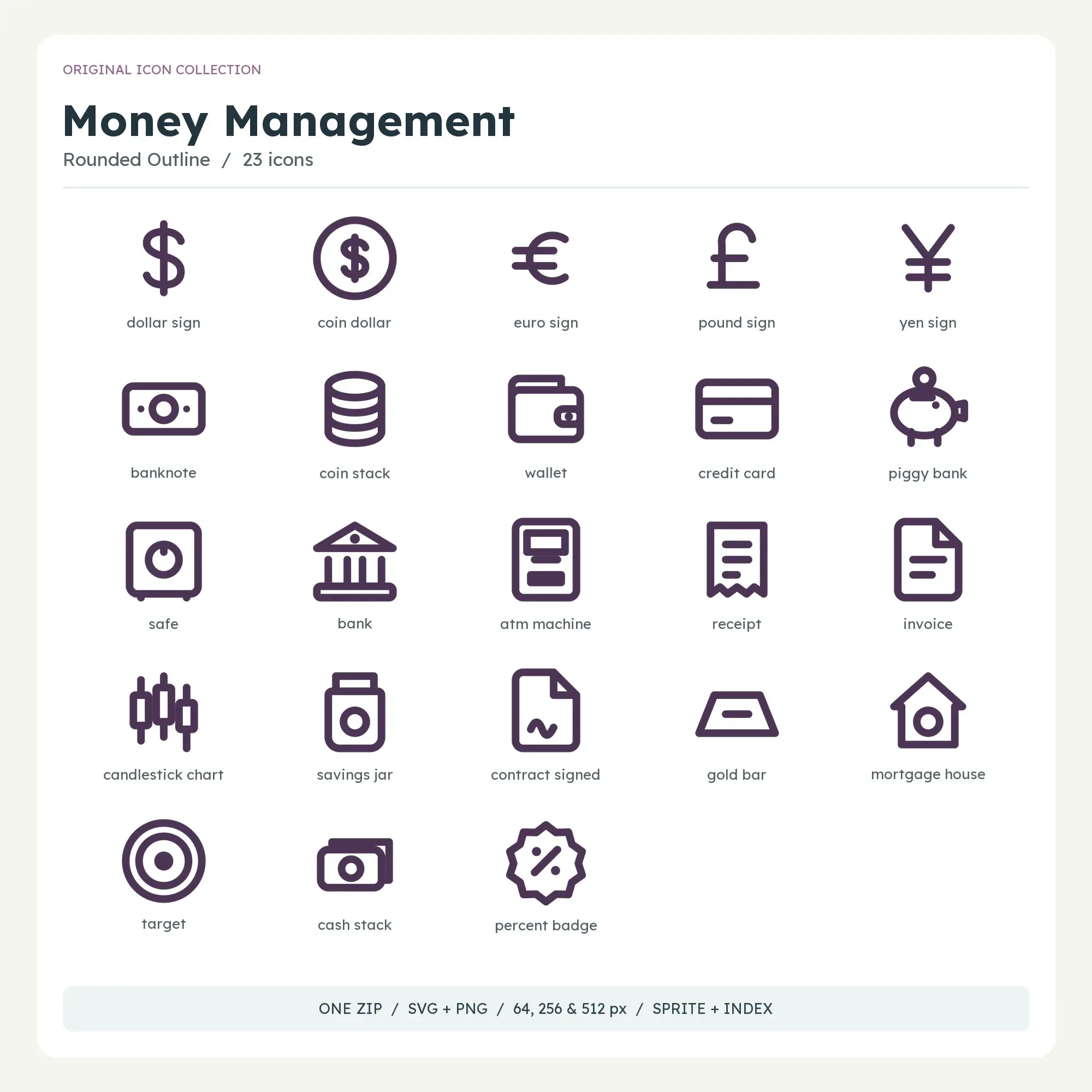 Money Management Icons - Rounded Outline preview