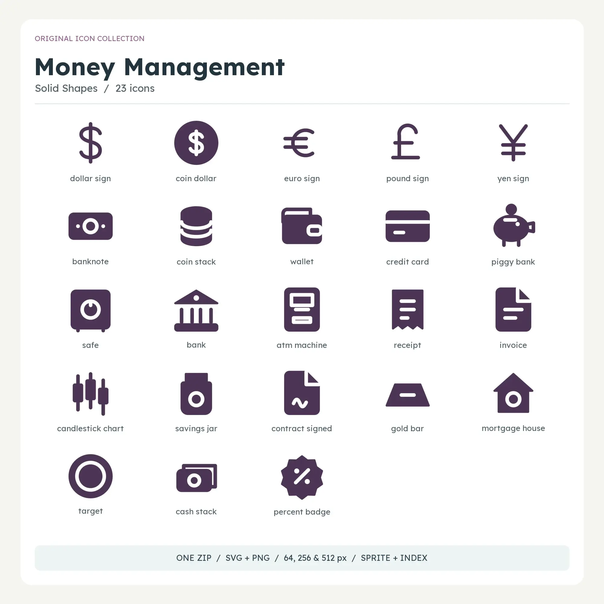 Money Management Icons - Solid Shapes preview