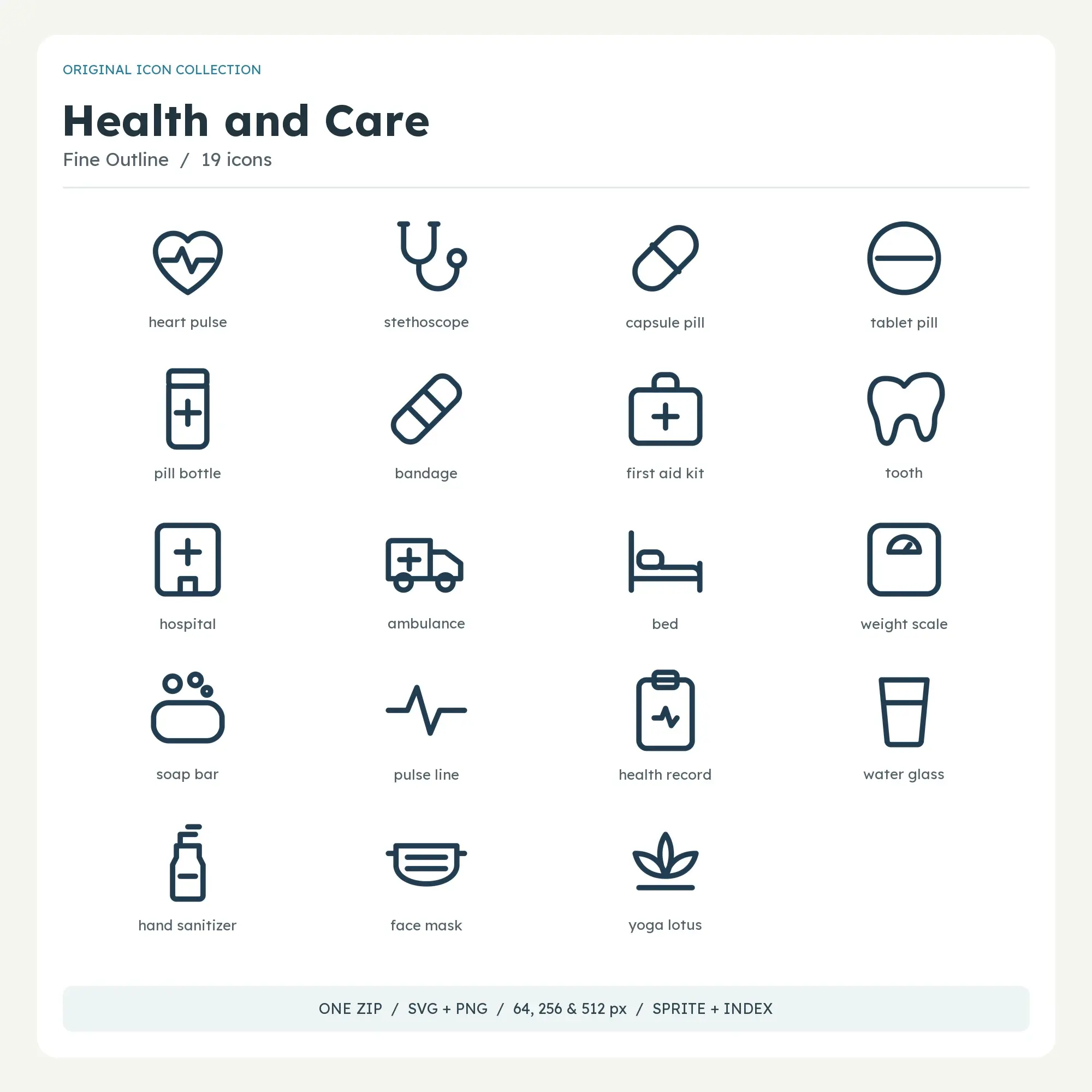 Health and Care Icons - Fine Outline preview