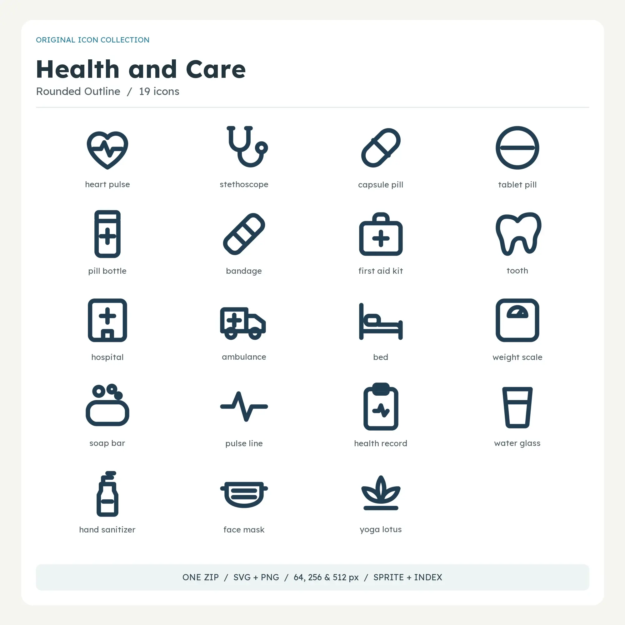 Health and Care Icons - Rounded Outline preview