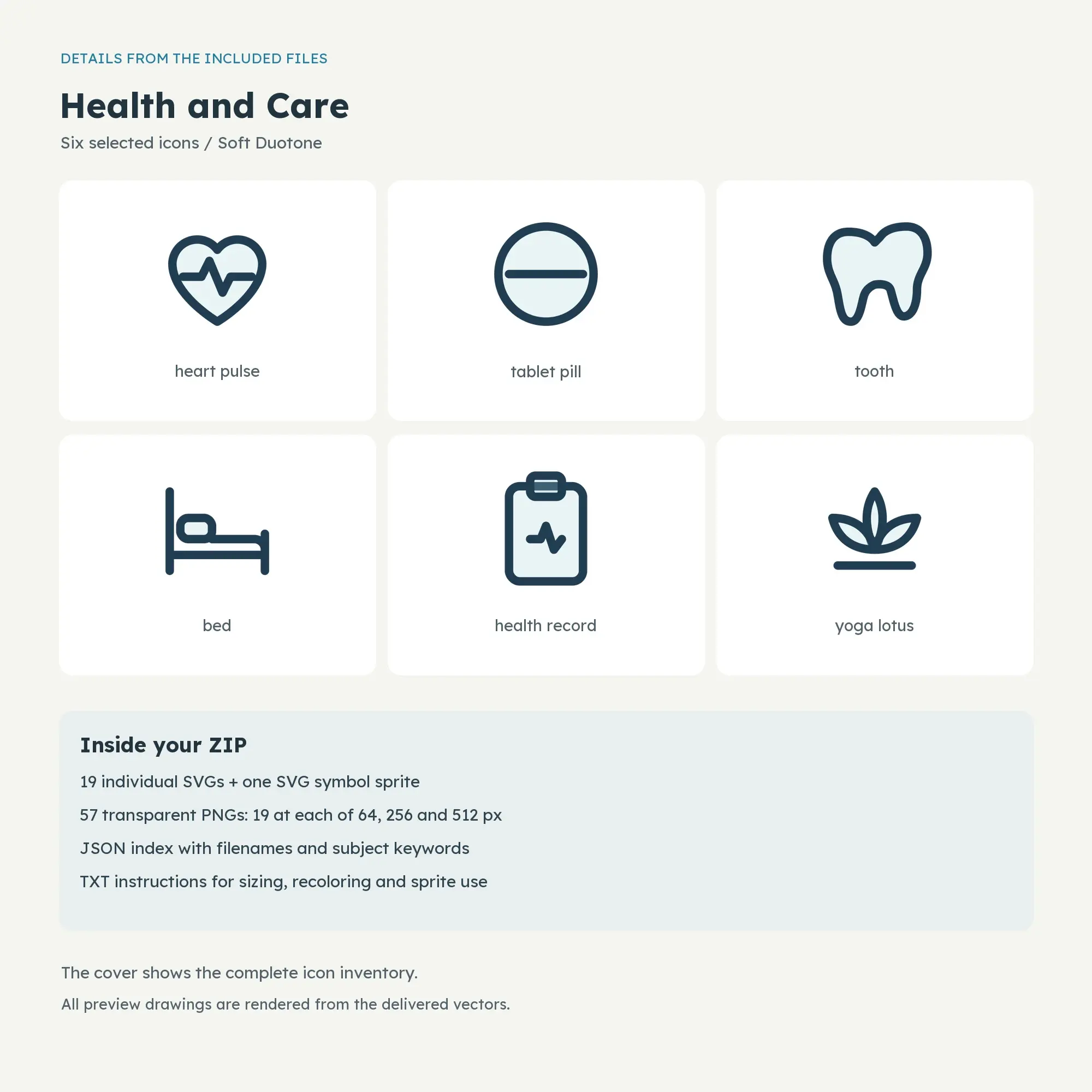 Health and Care Icons - Soft Duotone, preview 2 of 2